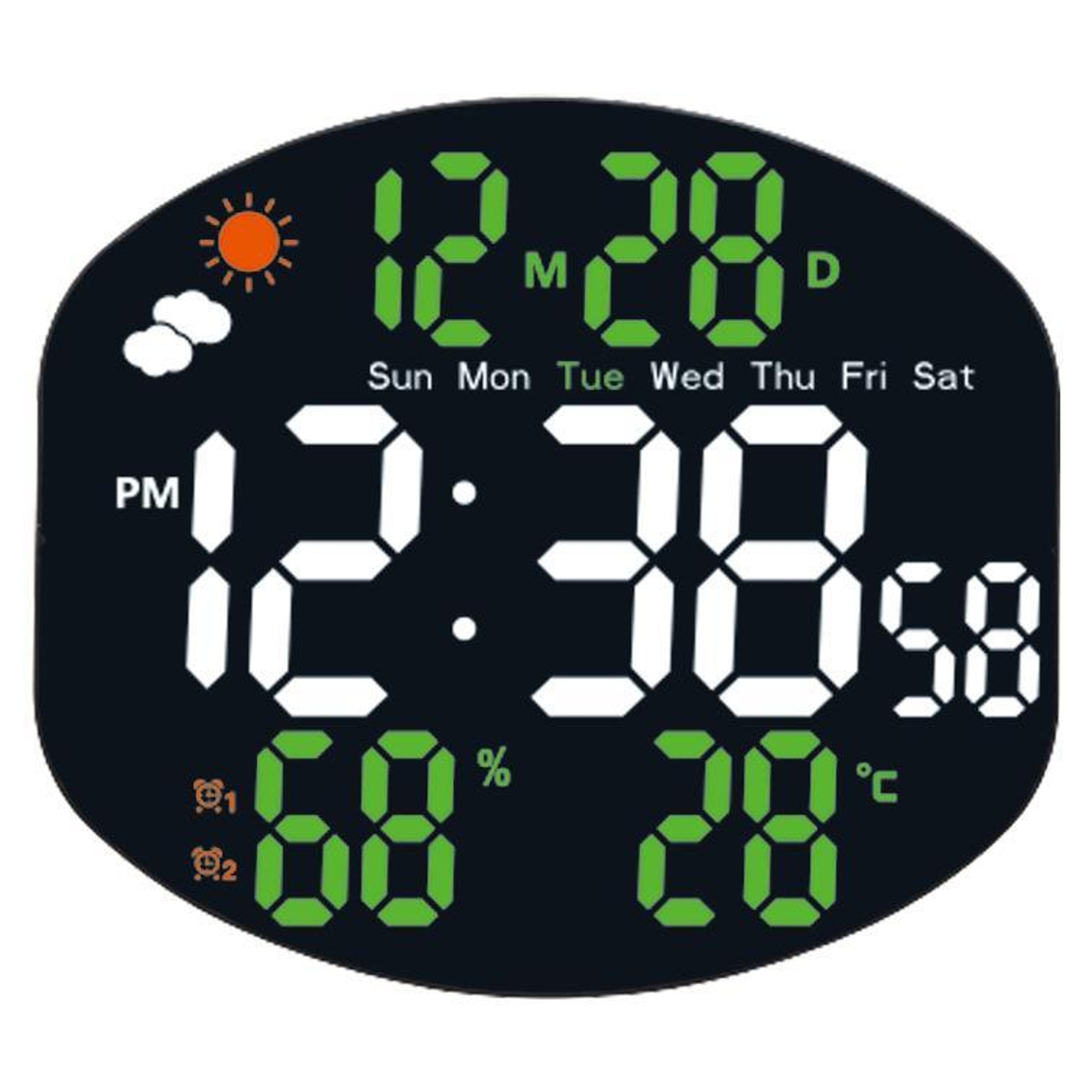 Smart LED Weather Station Clock With Remote Control Dual Alarms  Indoor Temperature Monitor 10