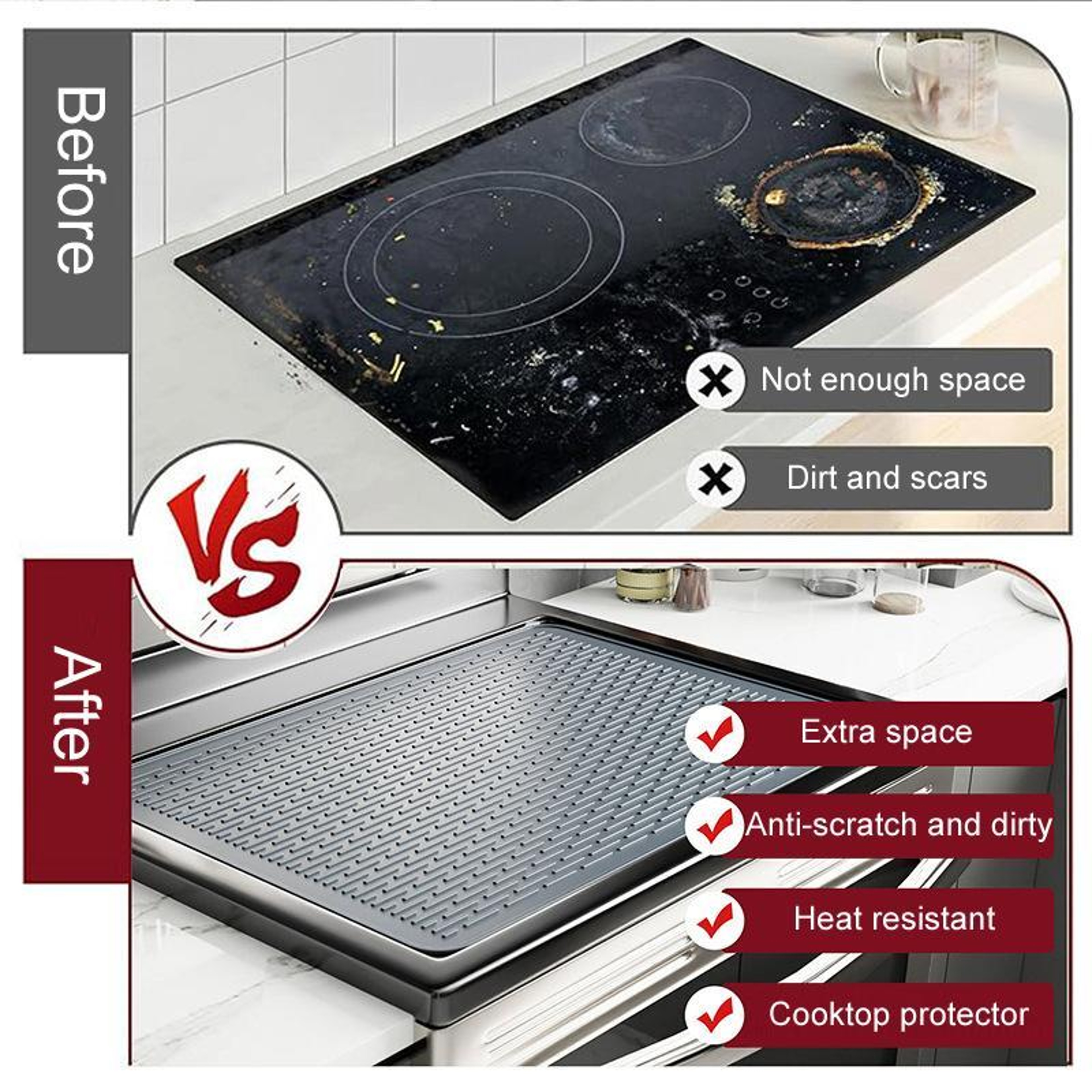 Premium Silicone Sink Mat  Stovetop Protector With Drainage Design 1