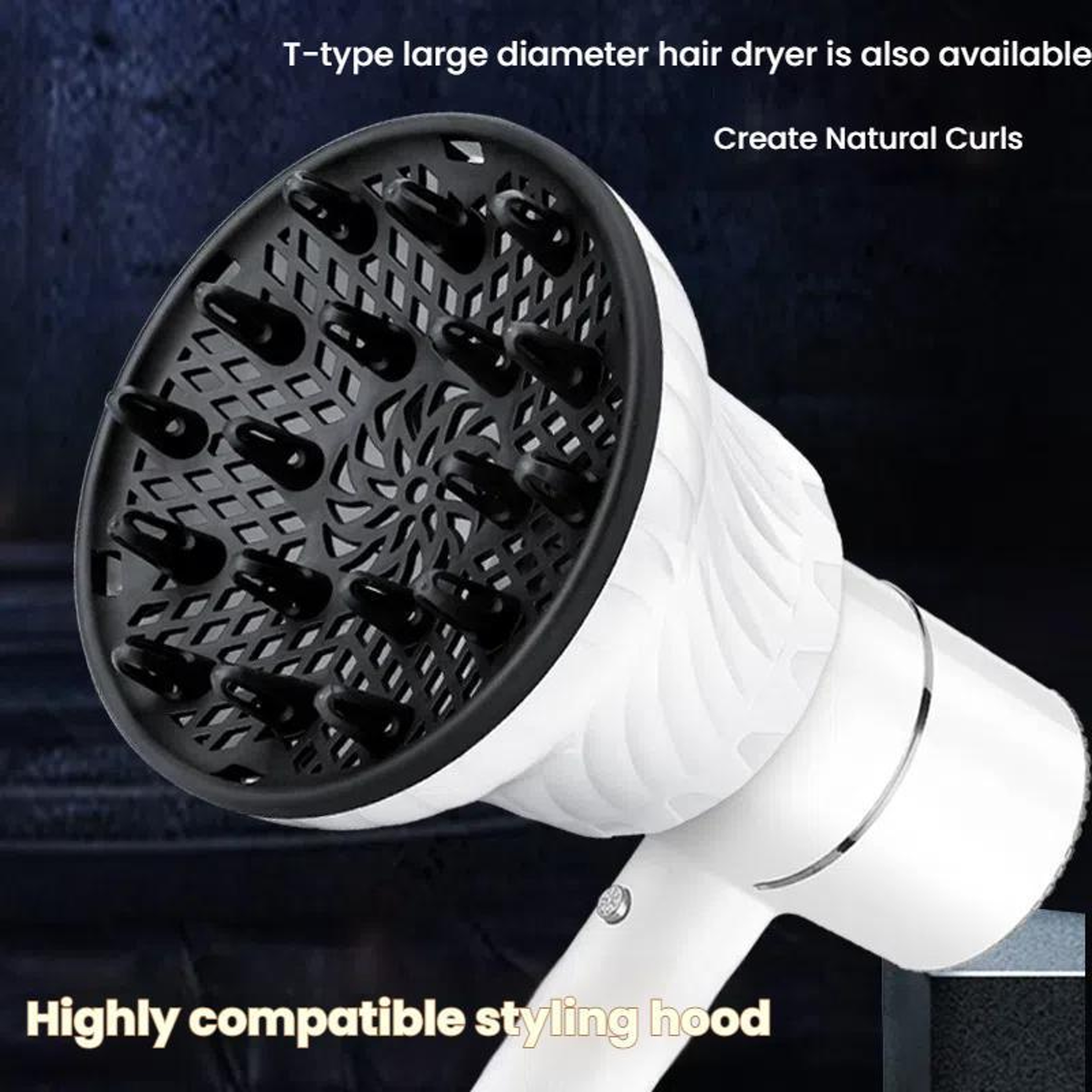 Universal Hair Dryer Diffuser Hood For Fast Drying Curl Definition  FrizzFree Styling 5