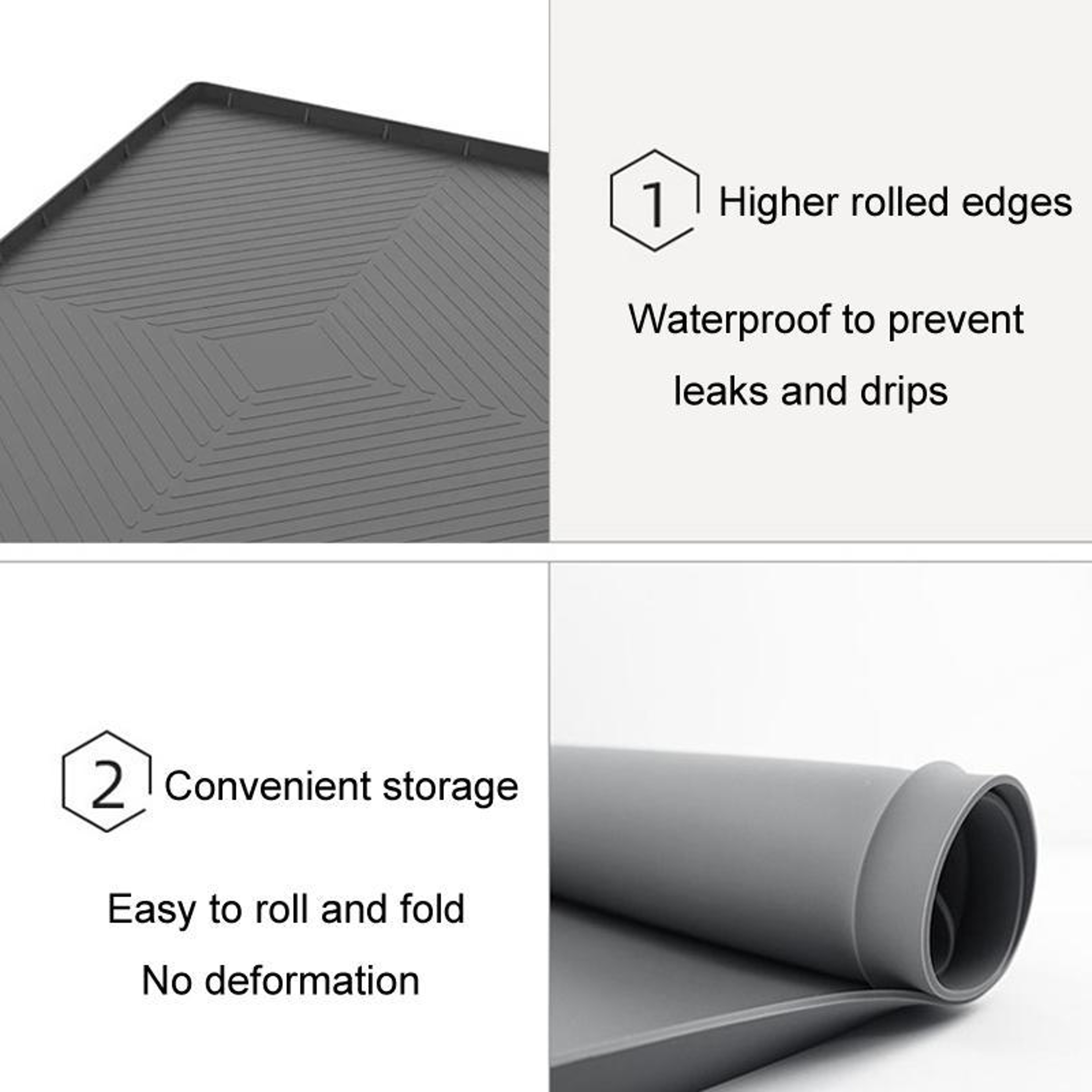 Silicone Under Sink Cabinet Mat LeakProof Waterproof Cabinet Protector 2