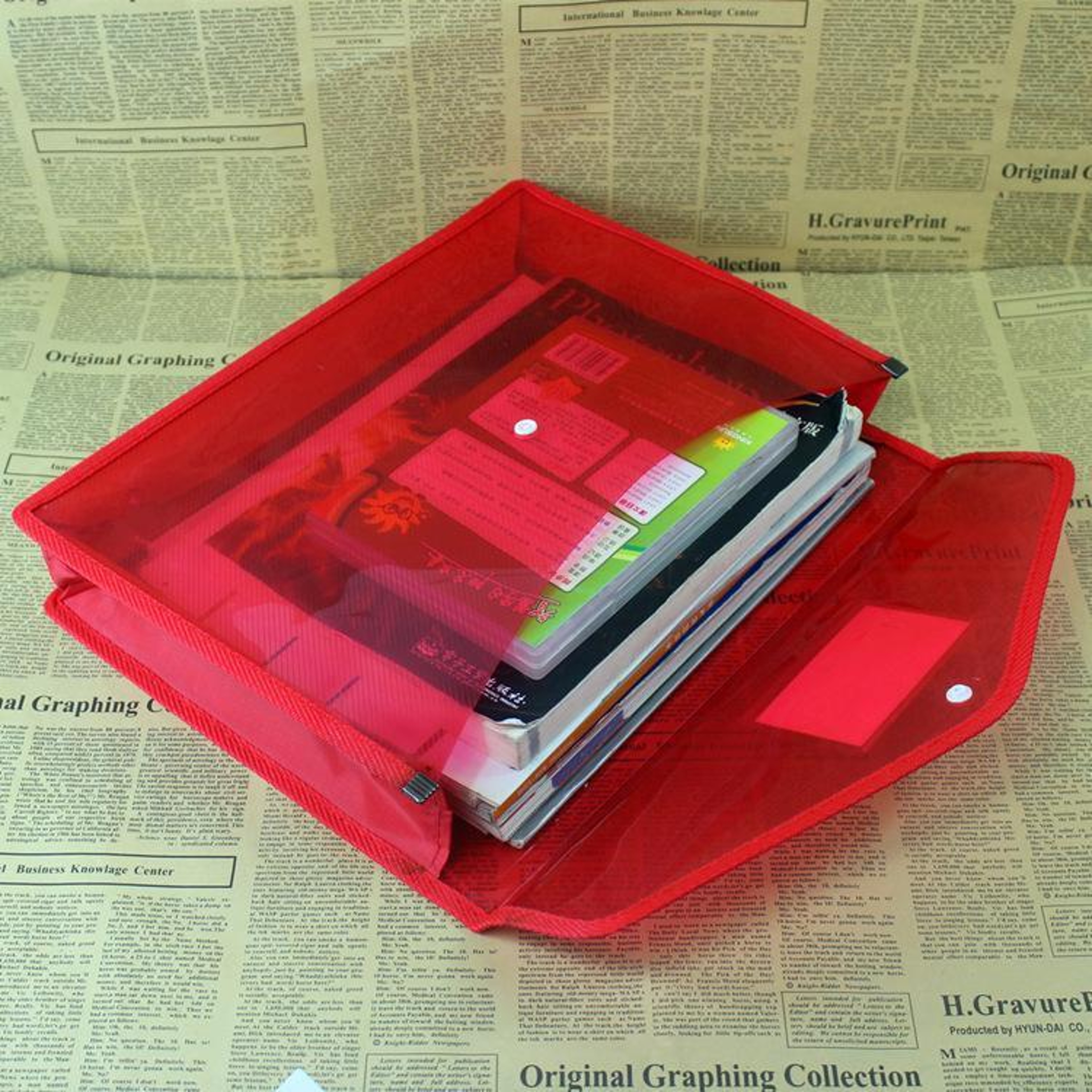 B4 Expanding File Organizer With Snap Closure  Transparent Document Storage Pouch 3