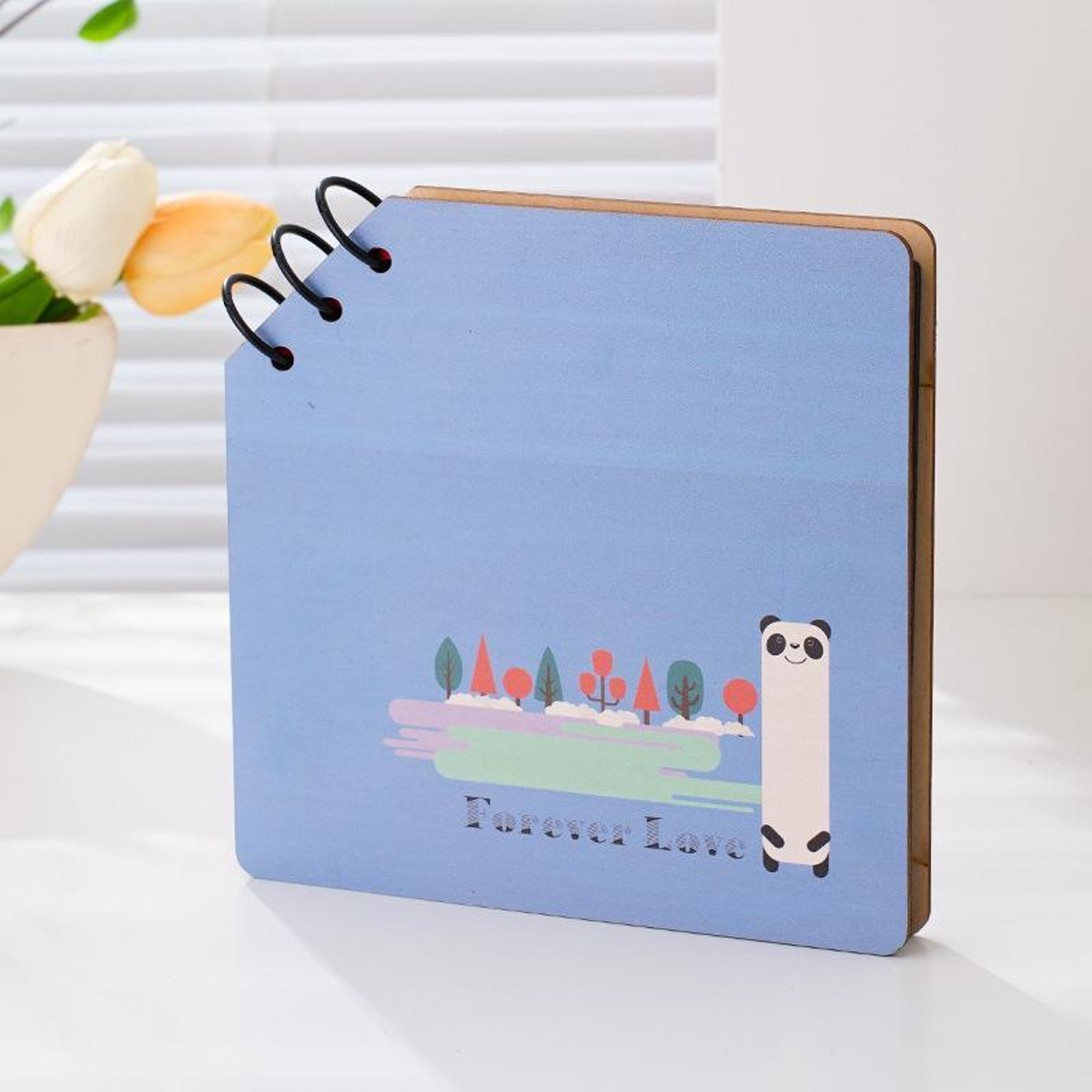 Wooden Baby Memory Photo Album Scrapbook DIY Kids Growth Keepsake Photo Book 11