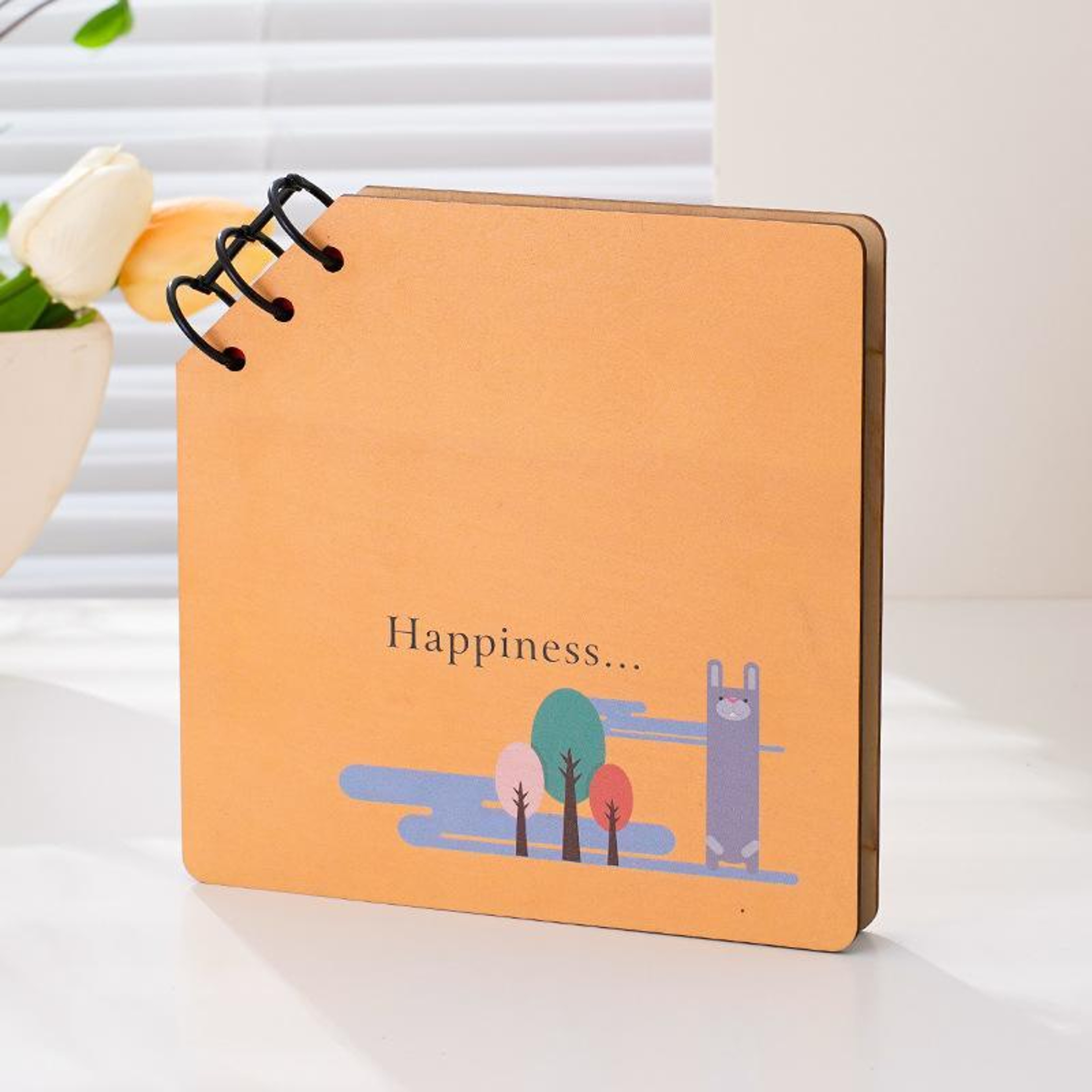 Wooden Baby Memory Photo Album Scrapbook DIY Kids Growth Keepsake Photo Book 10