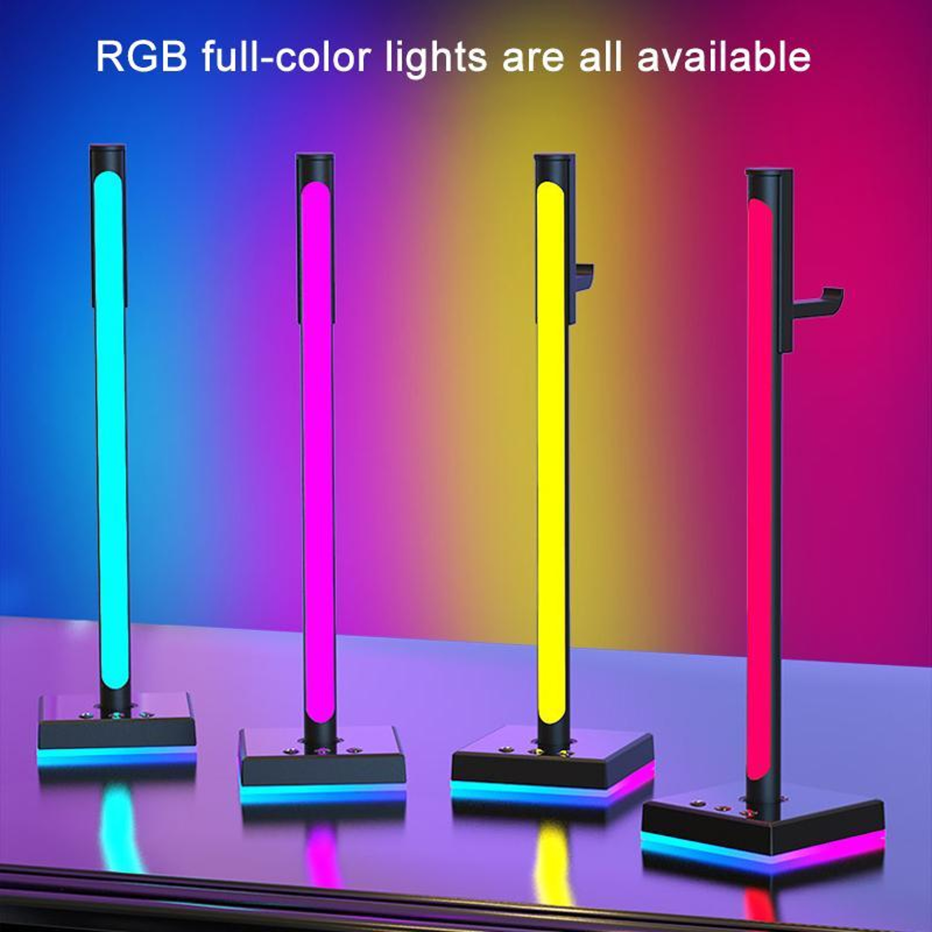 RGB Headphone Stand With Music Sync Ambient Light  Smart Desktop Organizer 3