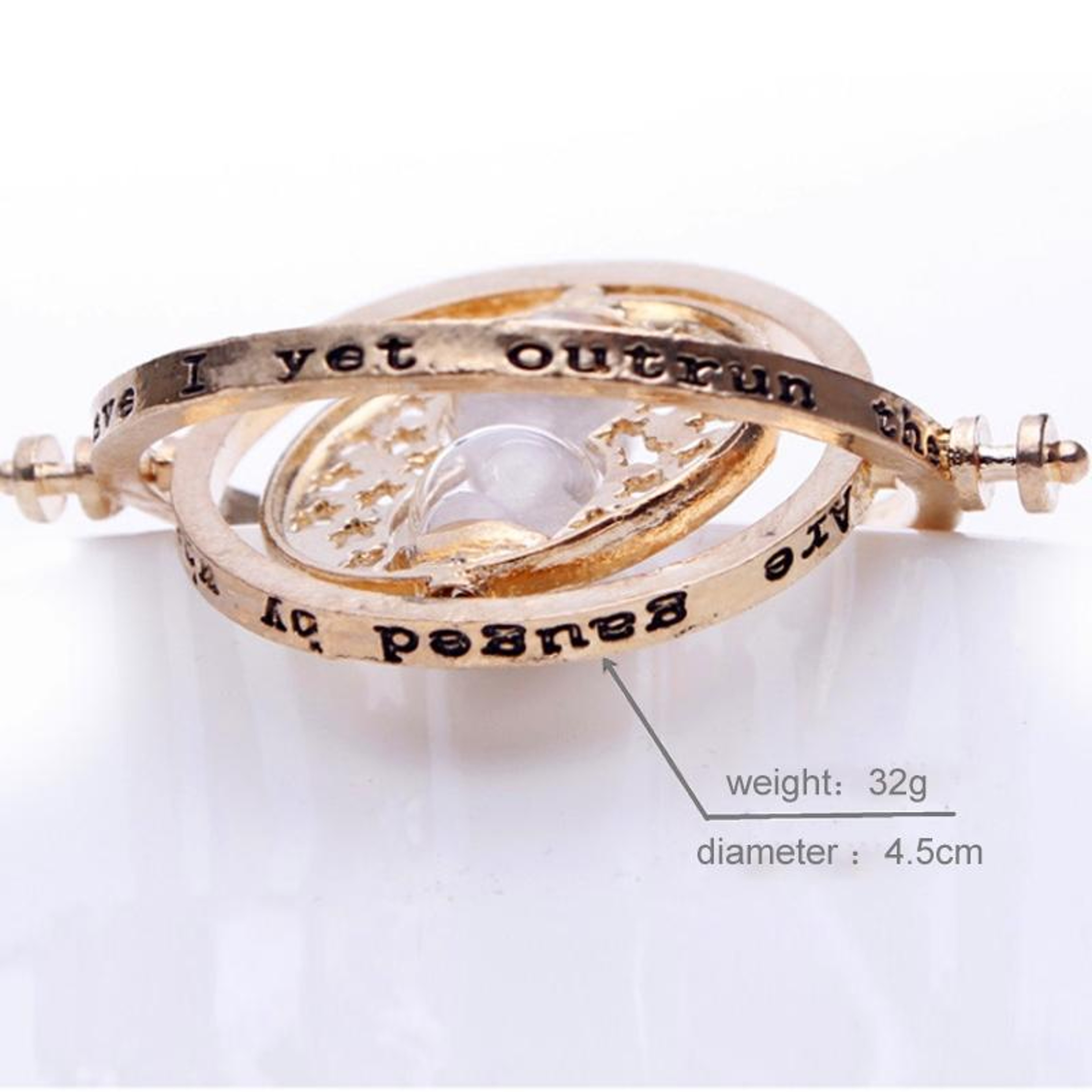 Mystic Time Turner Hourglass Necklace, Vintage Gold Sandglass Pendant Jewelry Gift – view 5