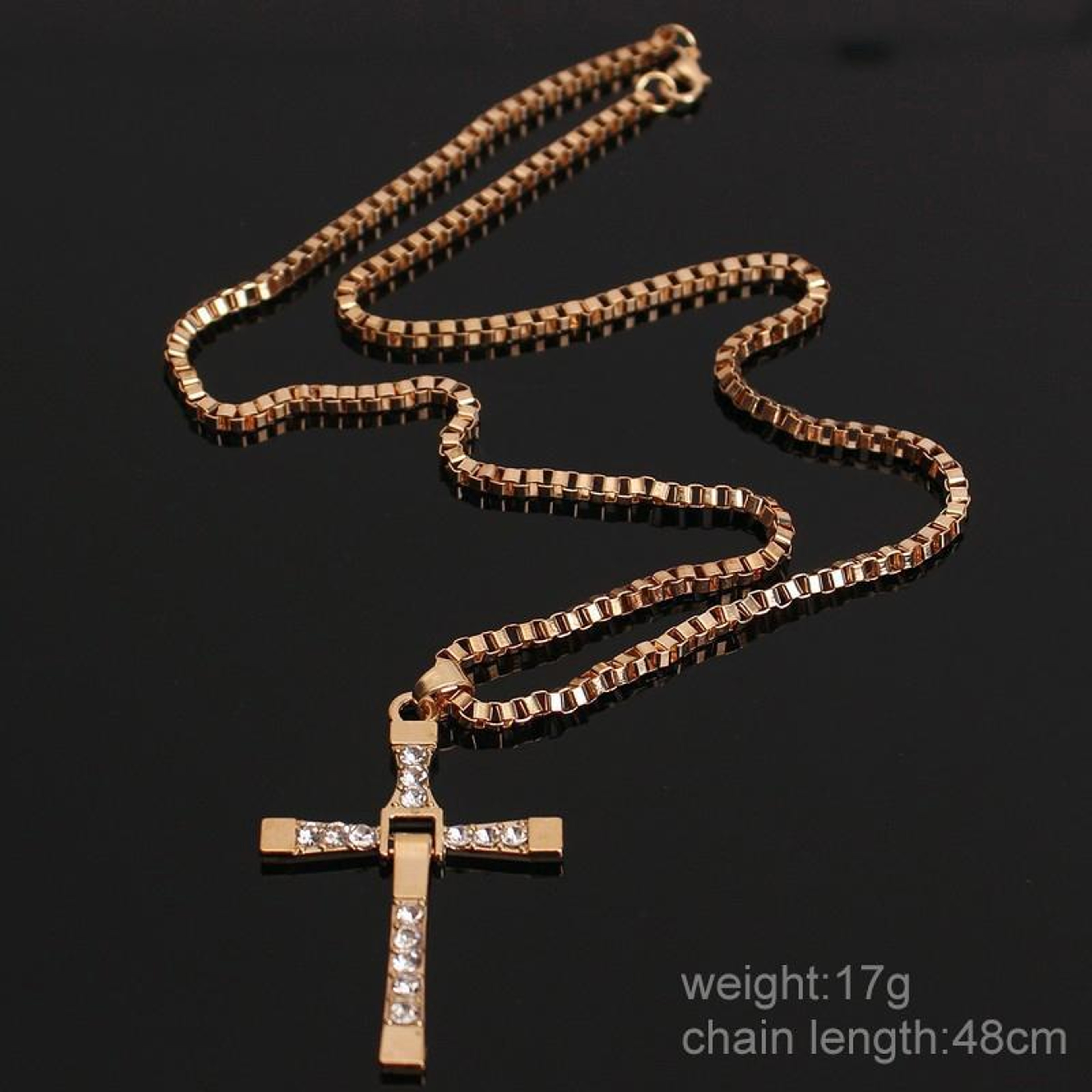 Radiant Faith Rhinestone Cross Necklace with Silver-Plated Cross Pendant – view 4
