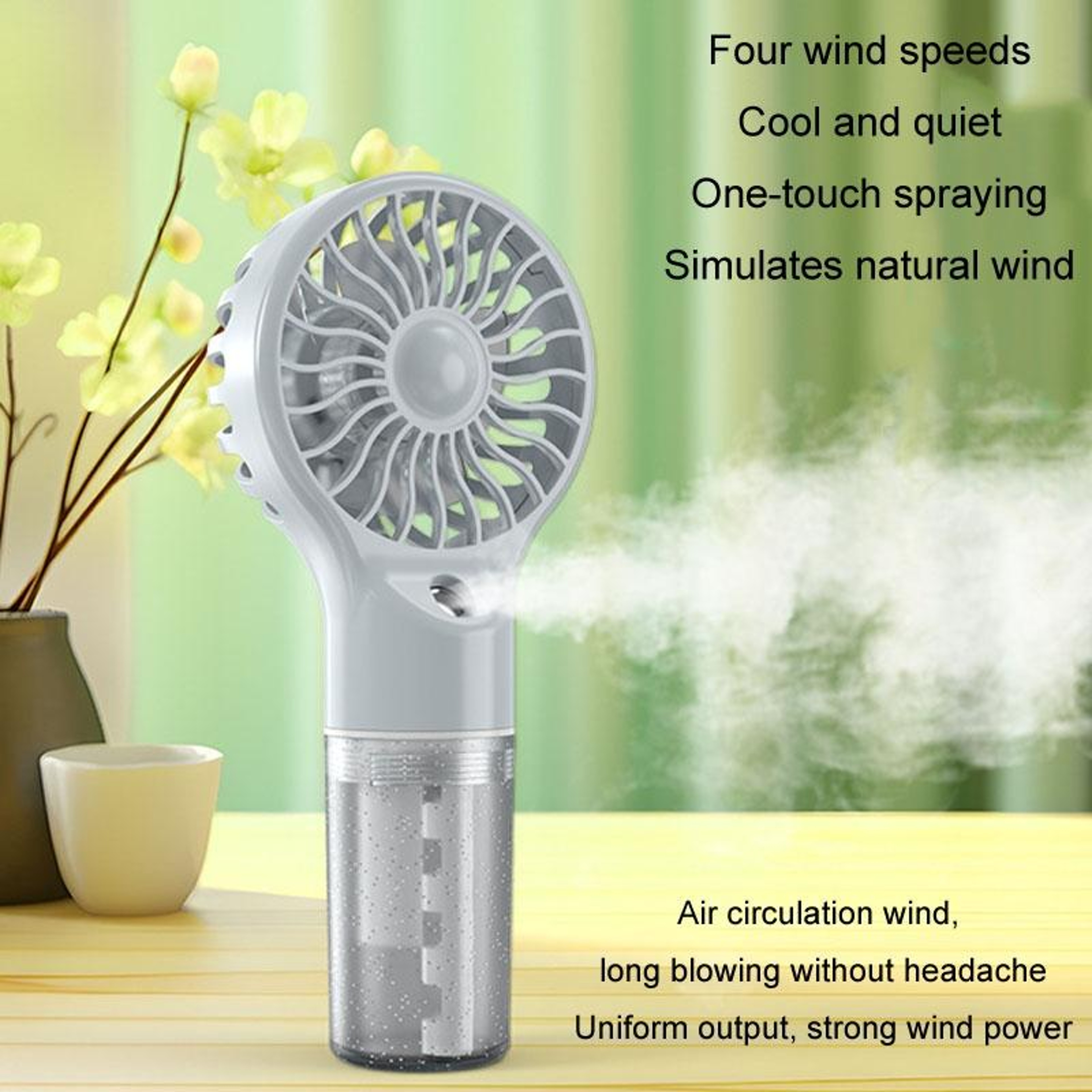Portable Handheld Misting Fan USB Rechargeable Personal Cooling Fan 8