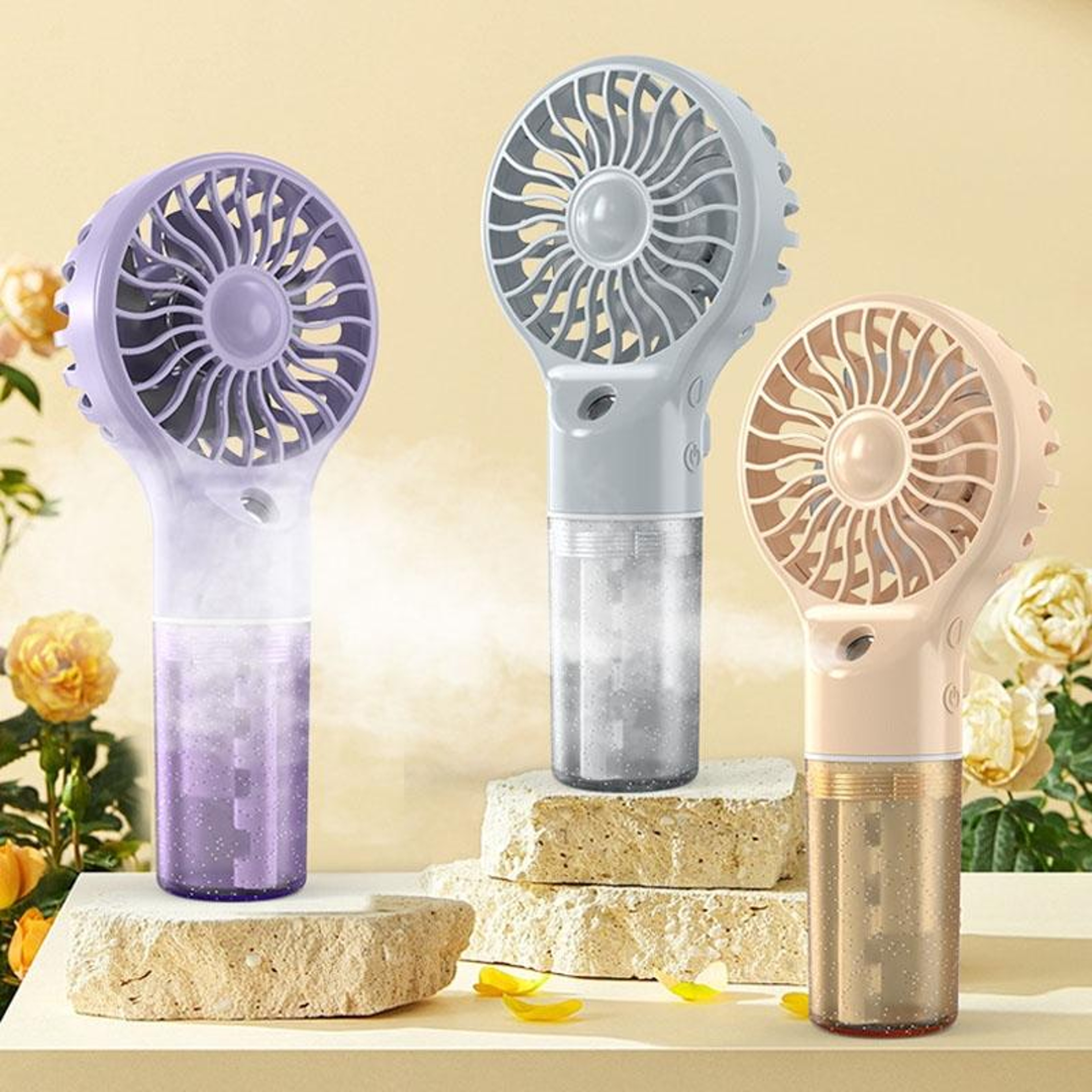Portable Handheld Misting Fan USB Rechargeable Personal Cooling Fan 0