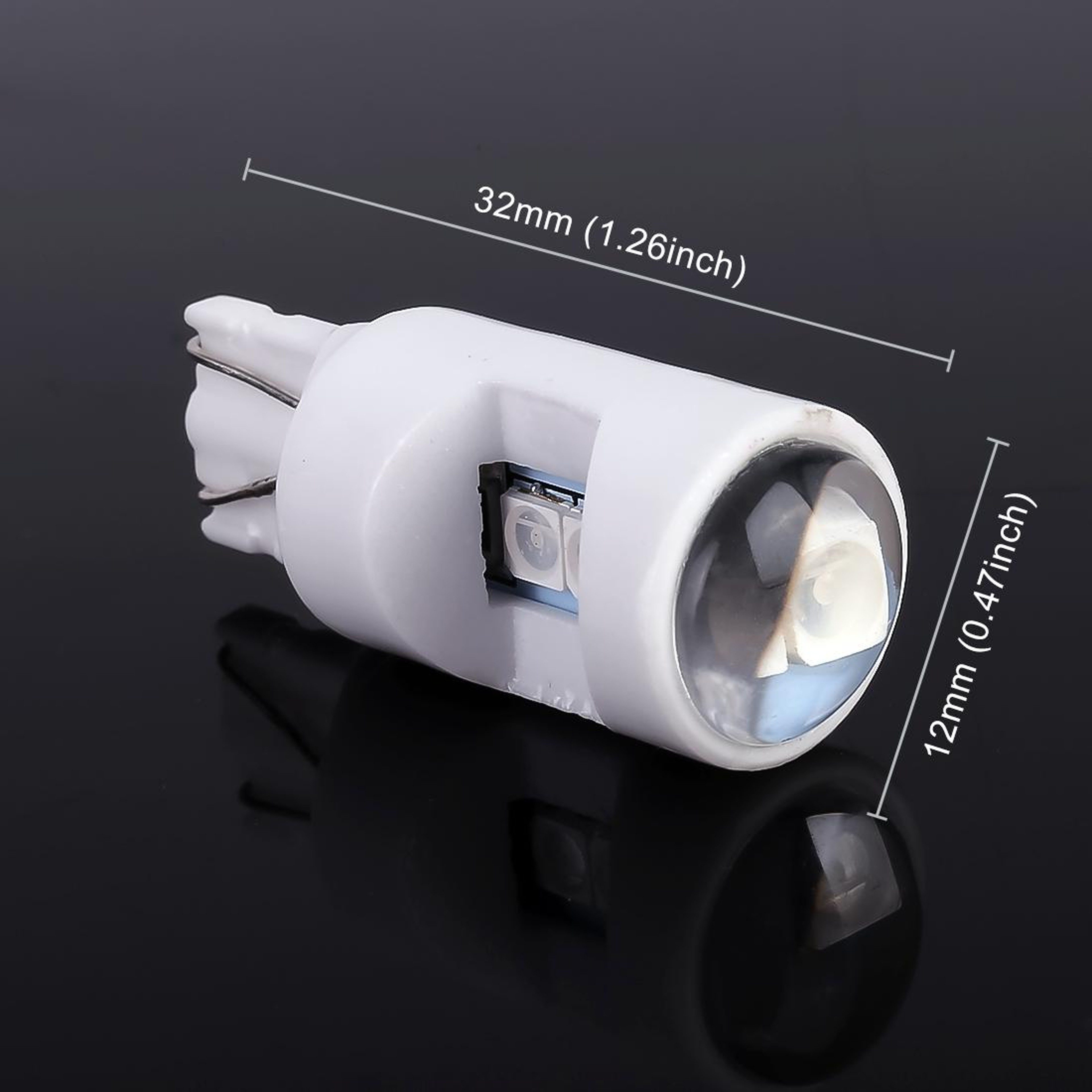 LED Interior Car Light Bulbs With Projector Lens 2PCS Bright White Reading Lamp 4
