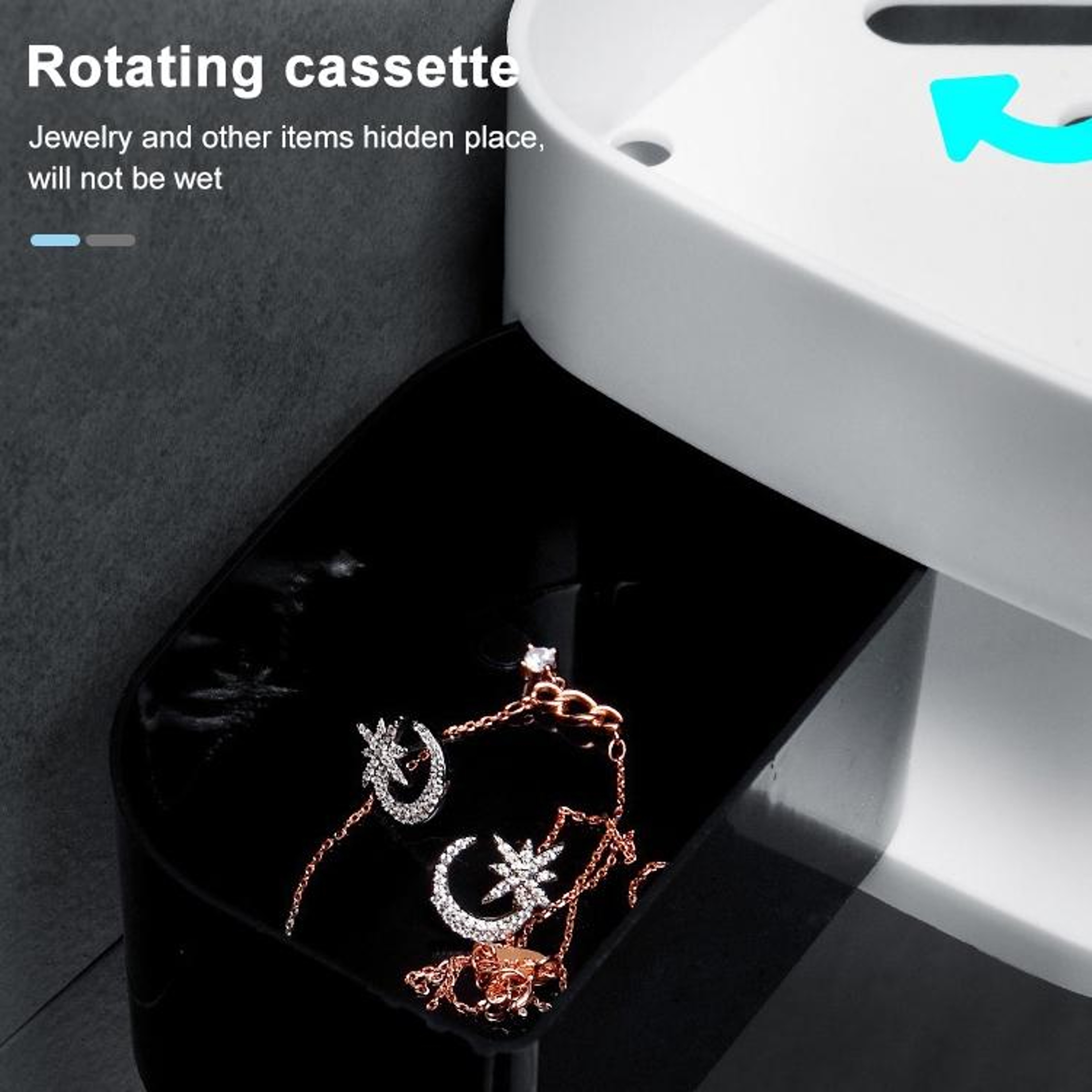 2PCS Rotating Corner Shower Shelf Organizer Set With Hidden Hooks And NoDrill Wall Mount 8