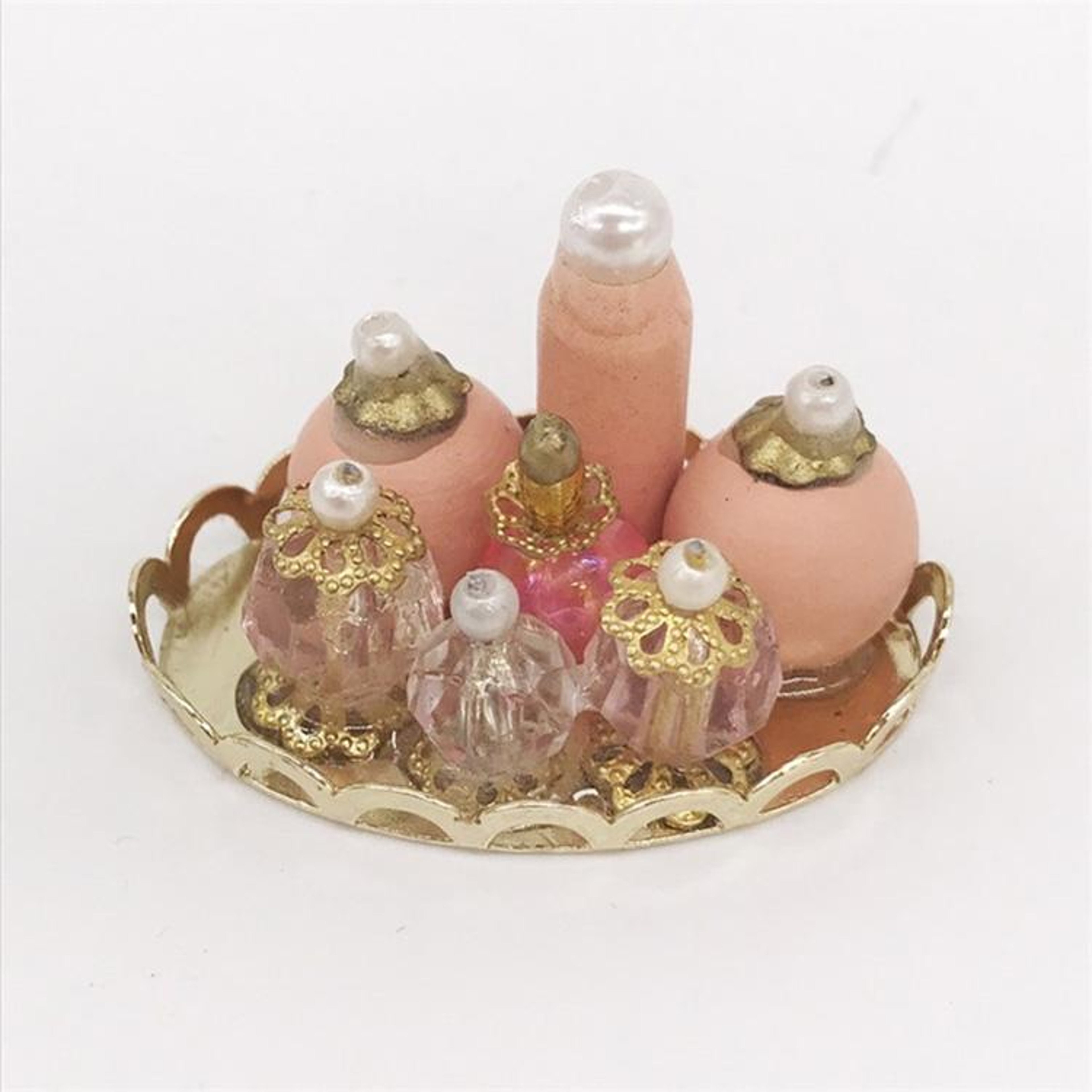 Miniature Dollhouse Vanity  Perfume Cosmetic Set For Scale Dollhouses 5