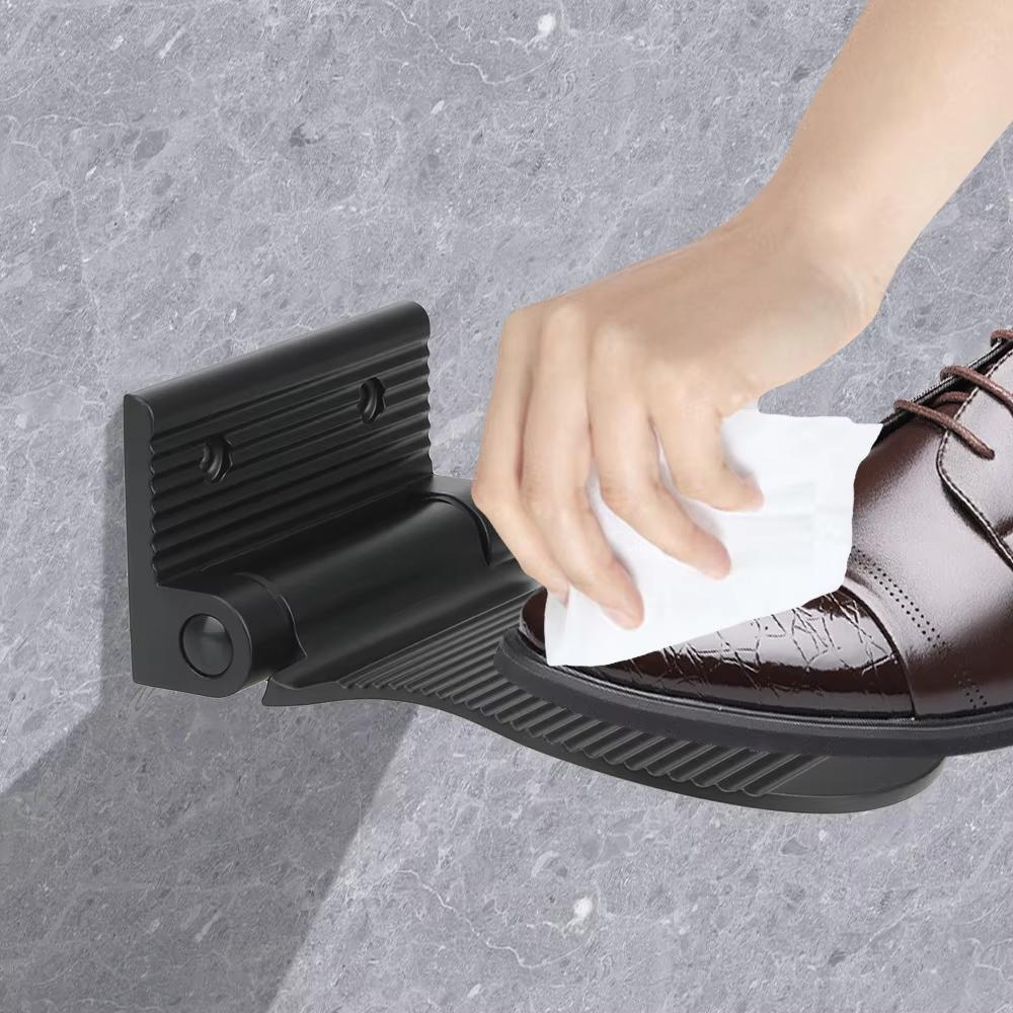 Space Aluminum Bathroom Step Stool AntiSlip Shower Footrest For Pregnant Women  ElderlyBlack 1