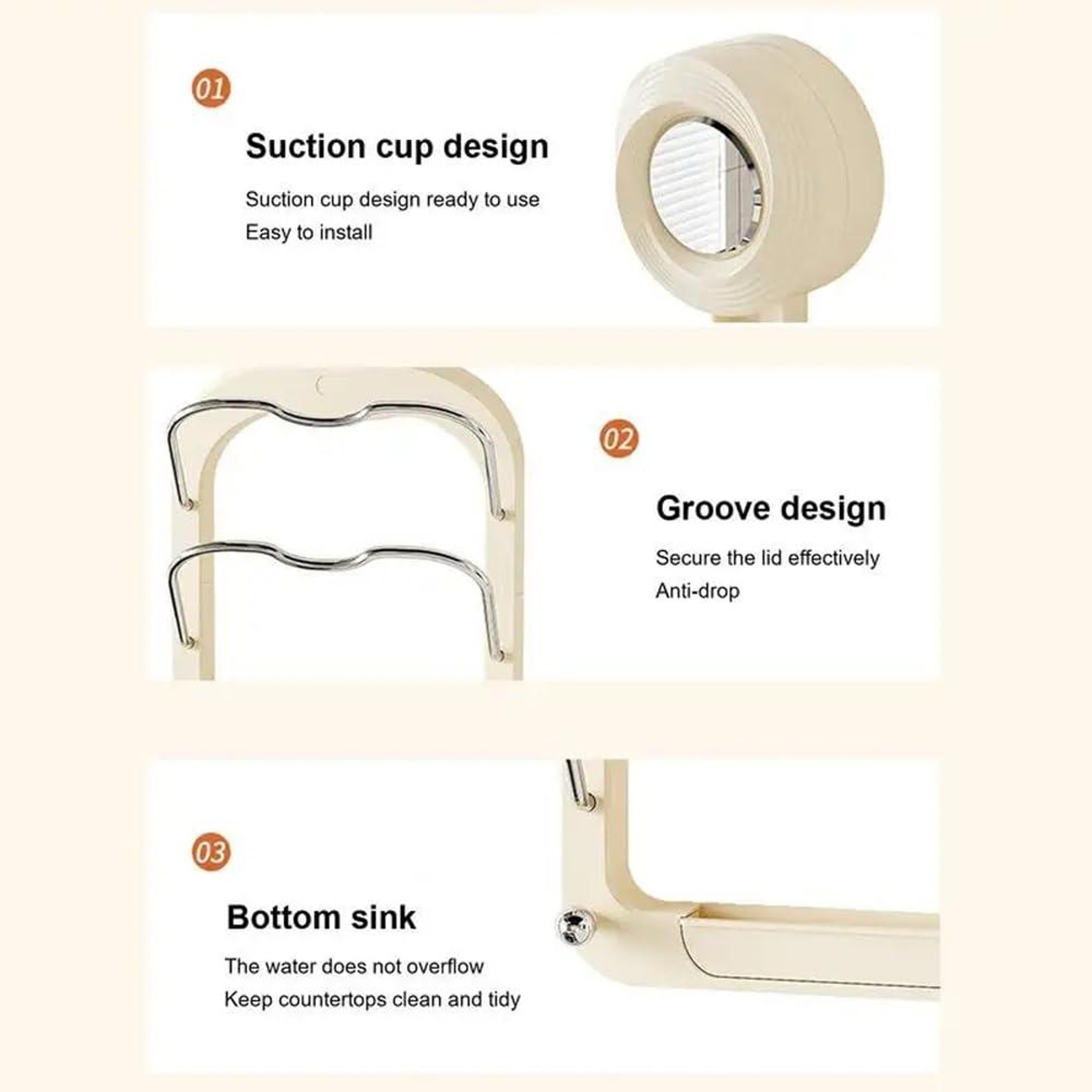 Double Layer Pot Lid Holder Wall Mount With No Drill Kitchen Organizer  Suction Cup Rack 6