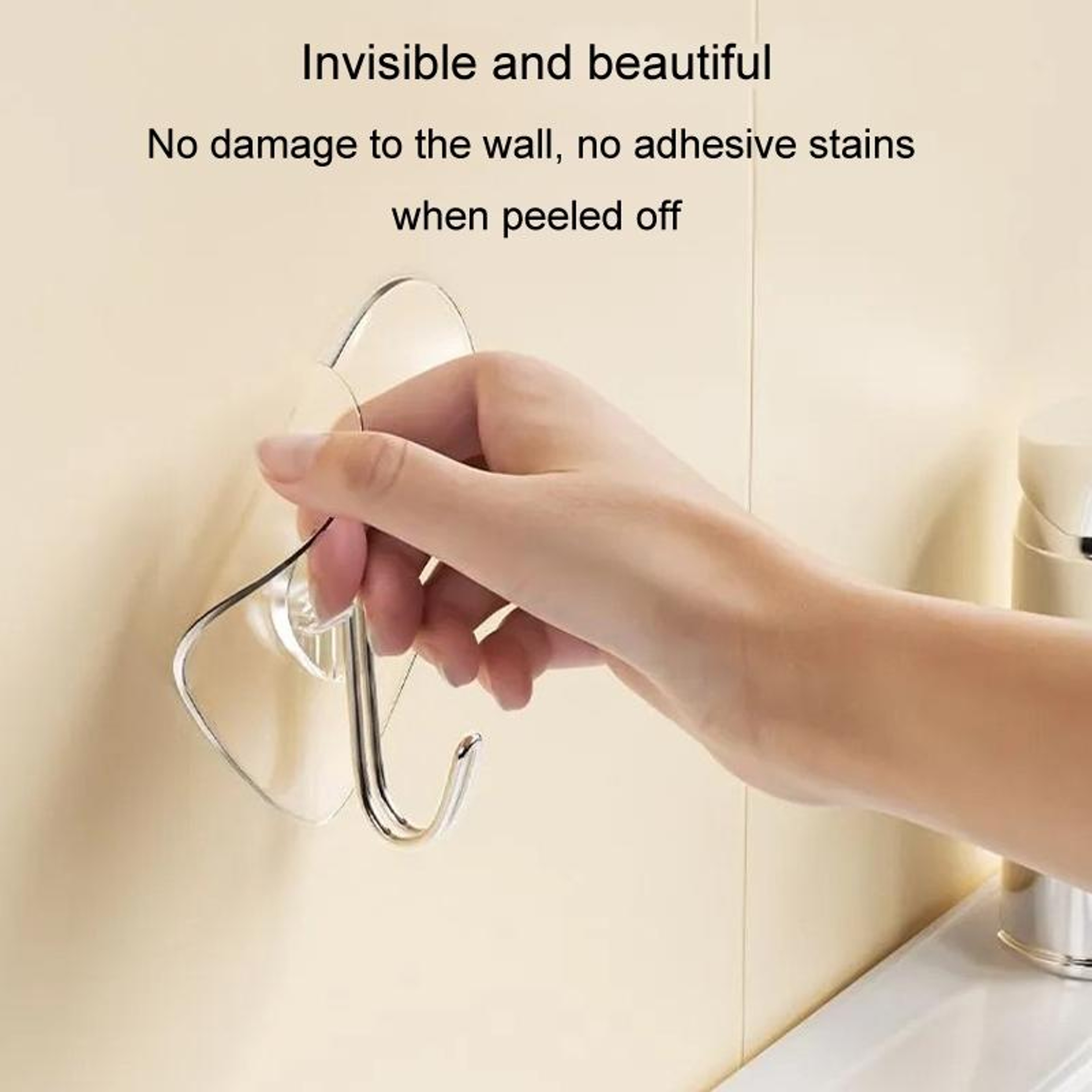 10PCS Transparent Adhesive Hooks Rotating Heart Wall Hangers for Keys, Towels & Home Organization – view 5