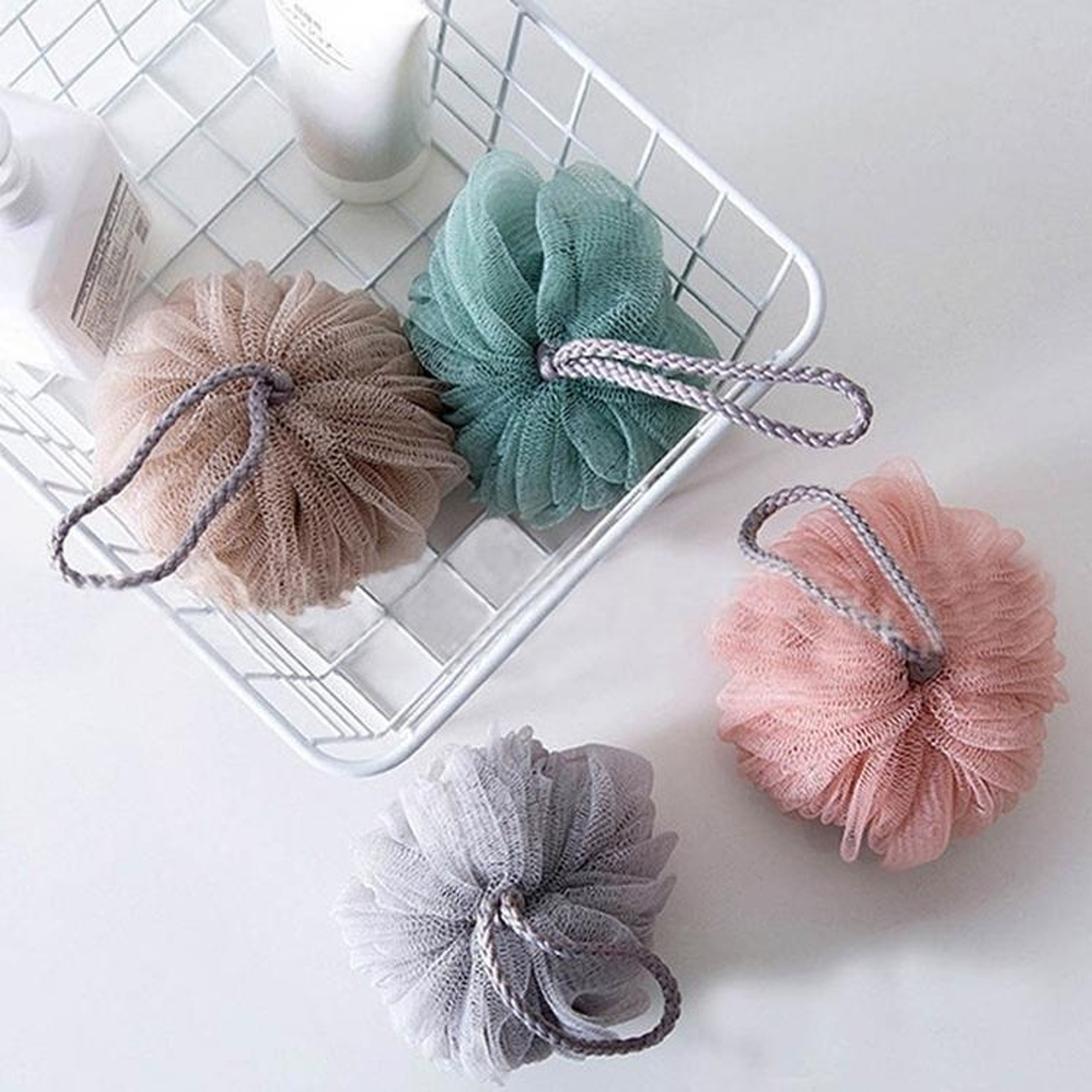 Exfoliating Bath Flower Shower Sponge Ball For Smooth  Radiant Skin 6