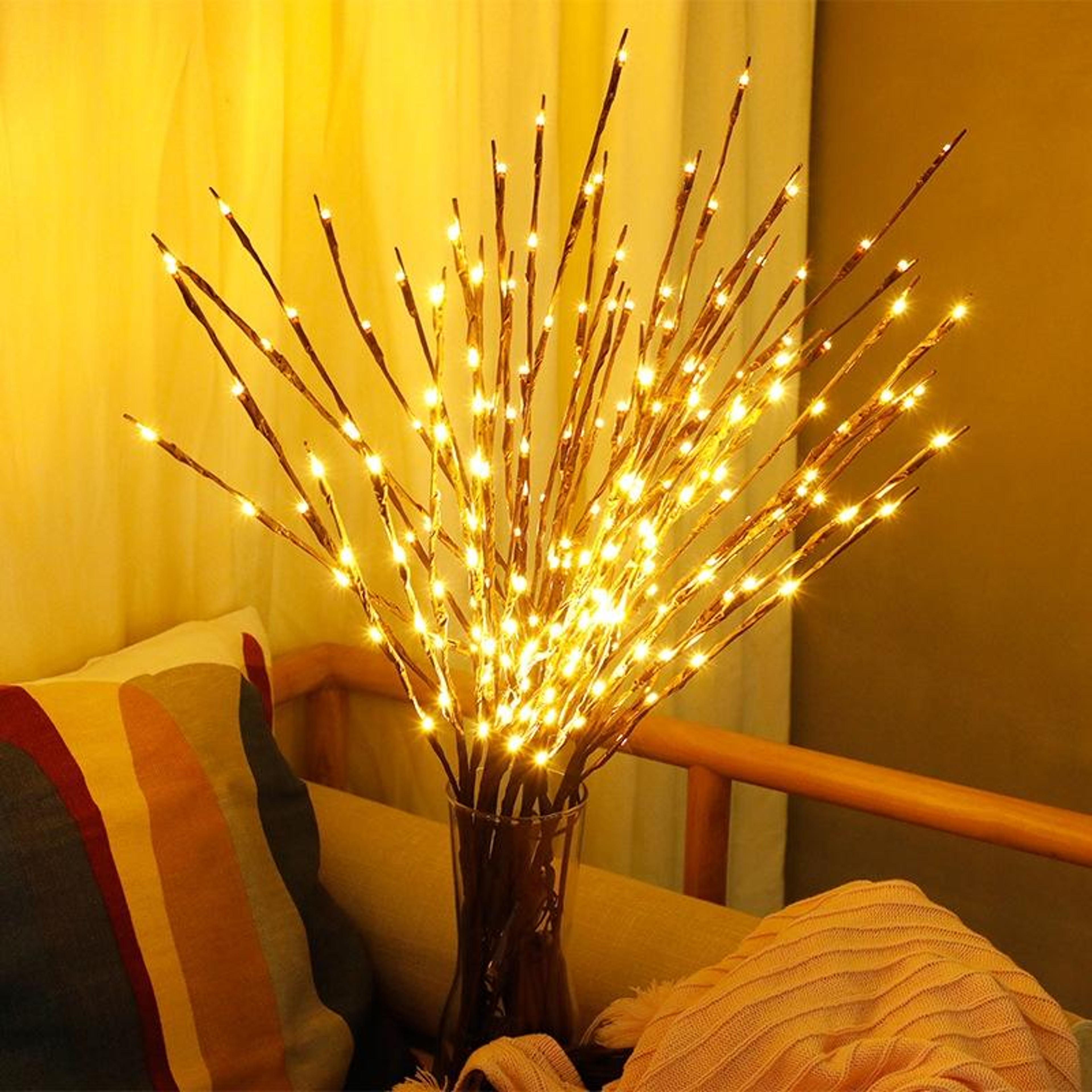 LED Willow Branch Lamp Decorative Floral Tree Light For Home Garden  Holiday Decor 1