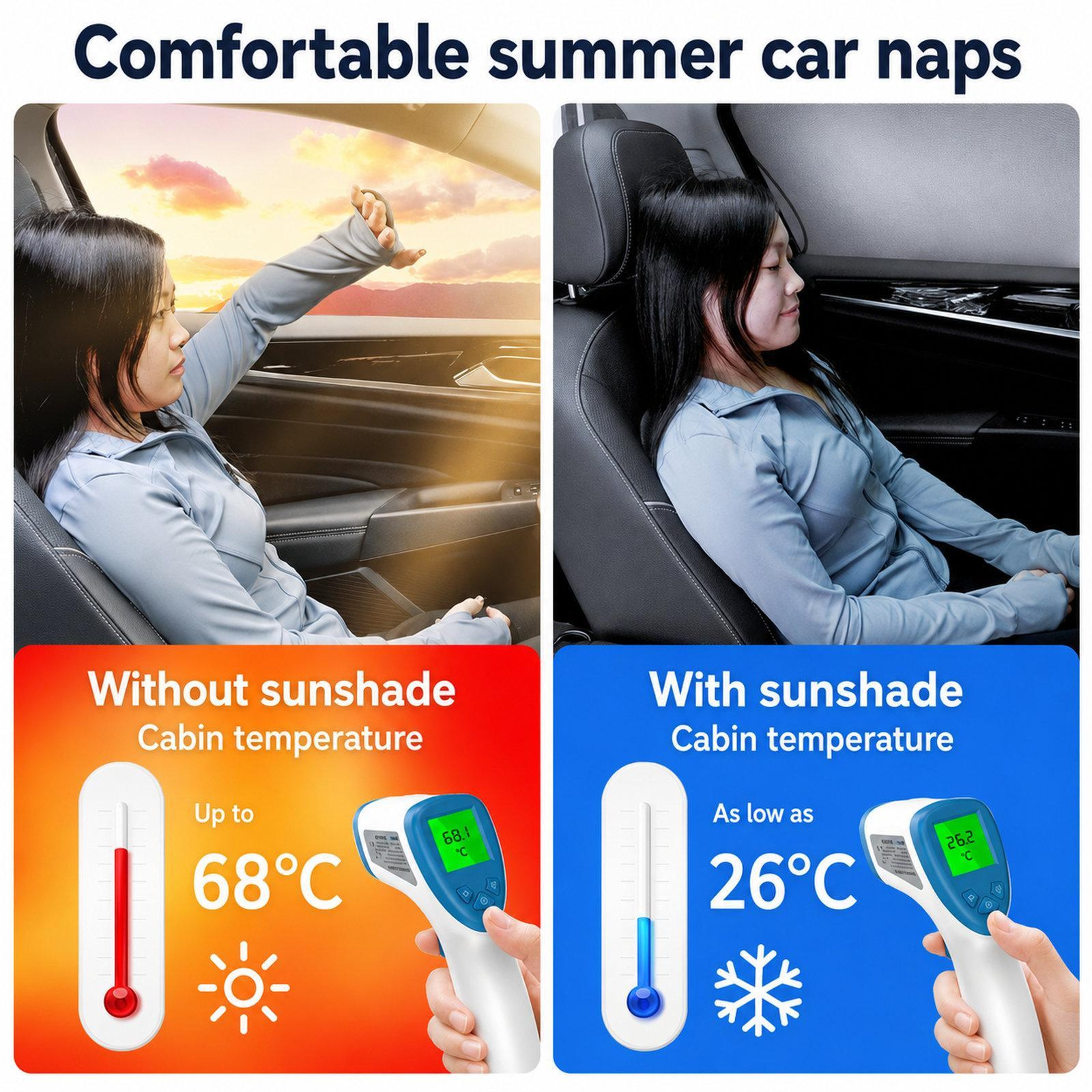 Reflective Car Windshield Sunshade, Foldable Front Window Heat & UV Shield – view 6