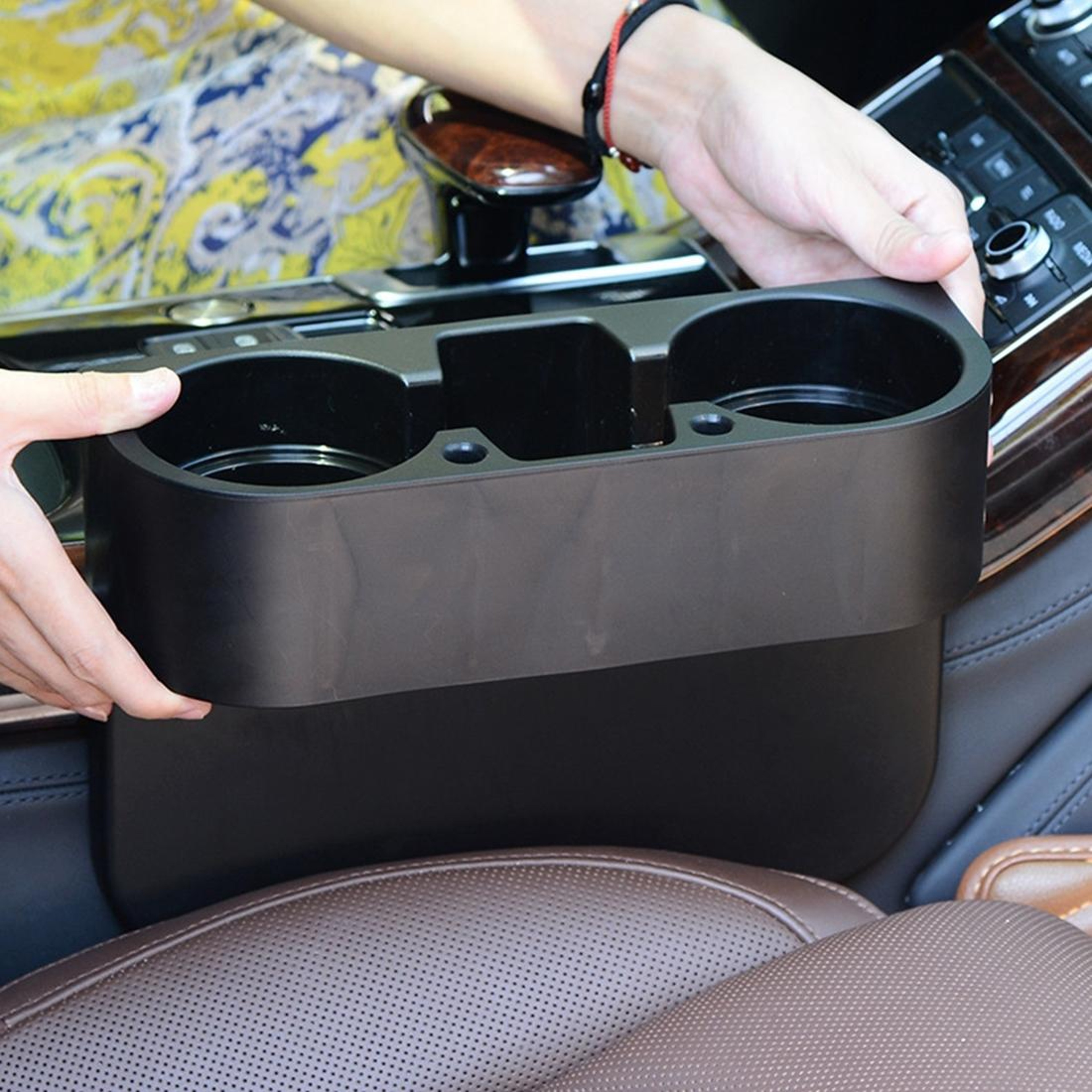 Car Seat Gap Organizer With Cup Holder  Storage Pocket 0