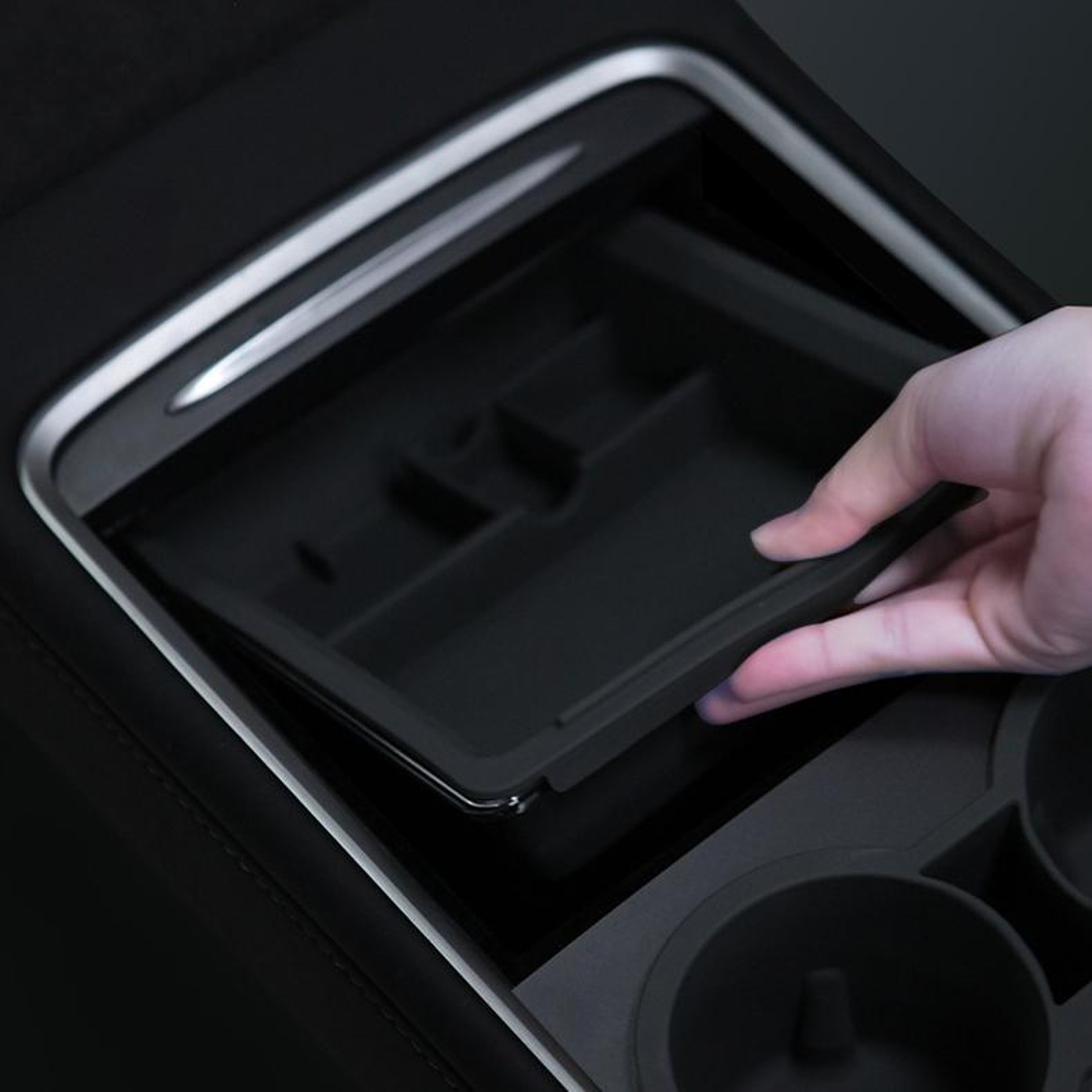 Tesla Model 3Y Hidden Armrest Storage Organizer Box With CustomFit Center Console Tray 8