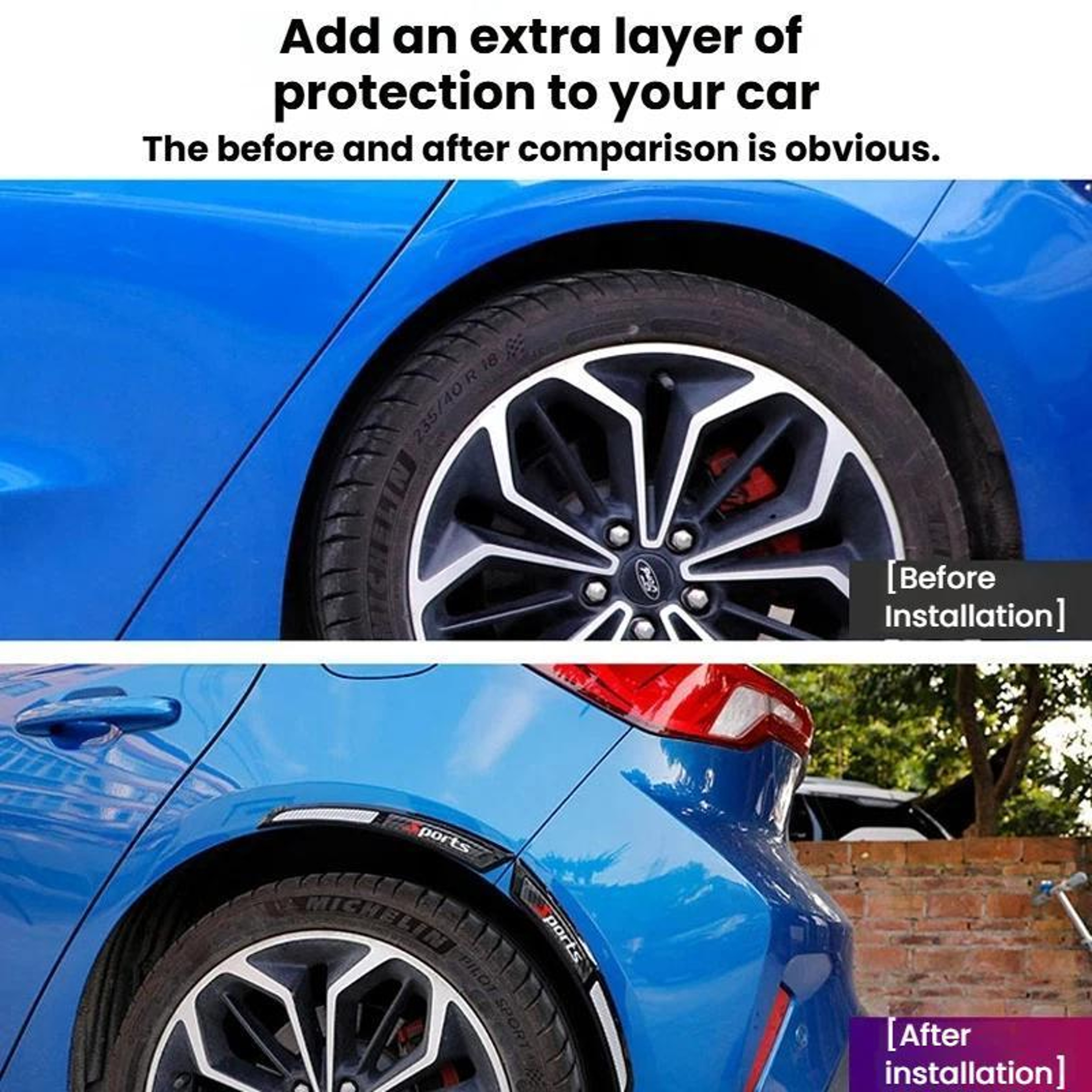 Universal Car Wheel Arch Protector Strips Anti Scratch Fender Guard Stickers 2PCS – view 4