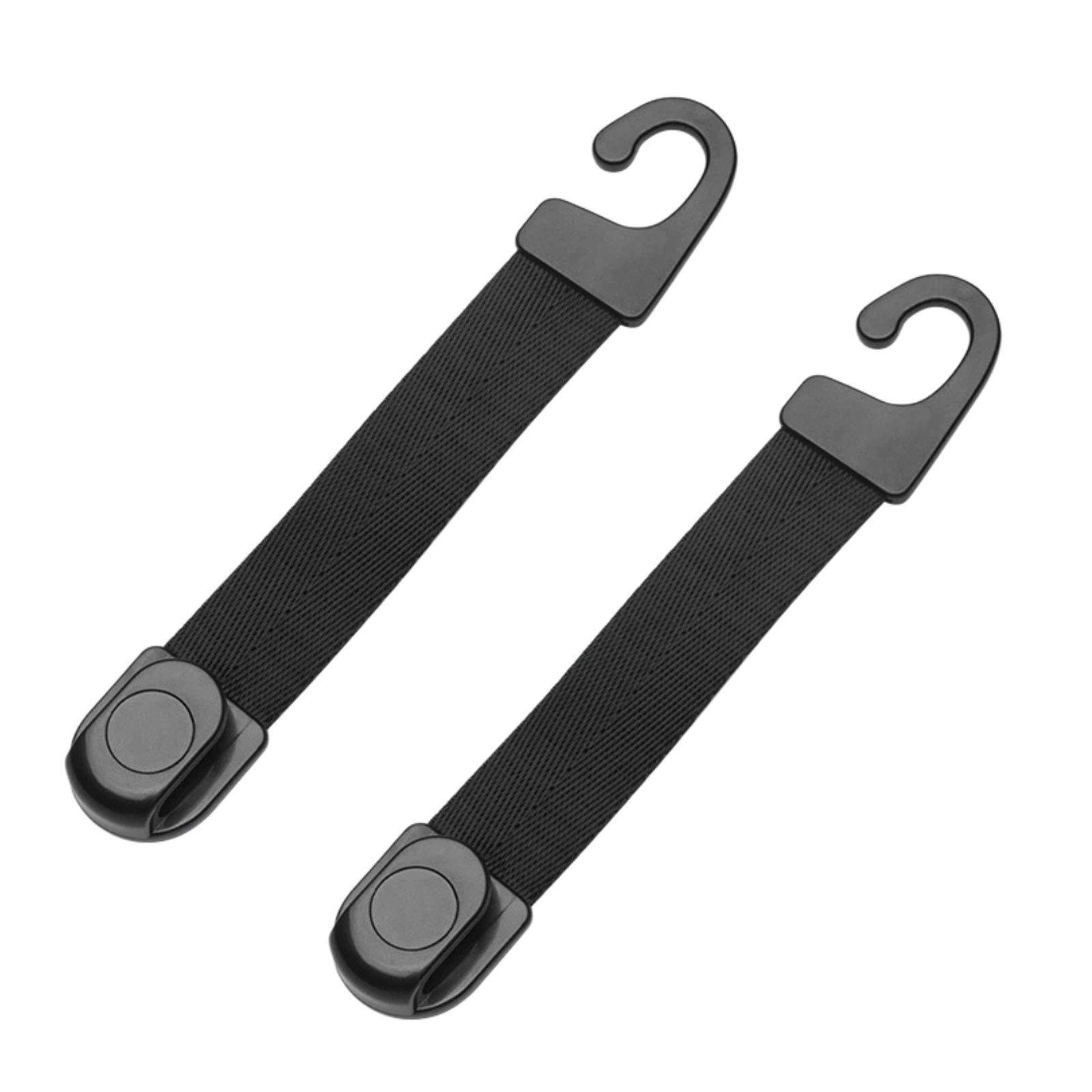 Universal Car Headrest Hooks 2PCS Heavy Duty Backseat Organizer for Purses, Grocery Bags & Coats – view 2