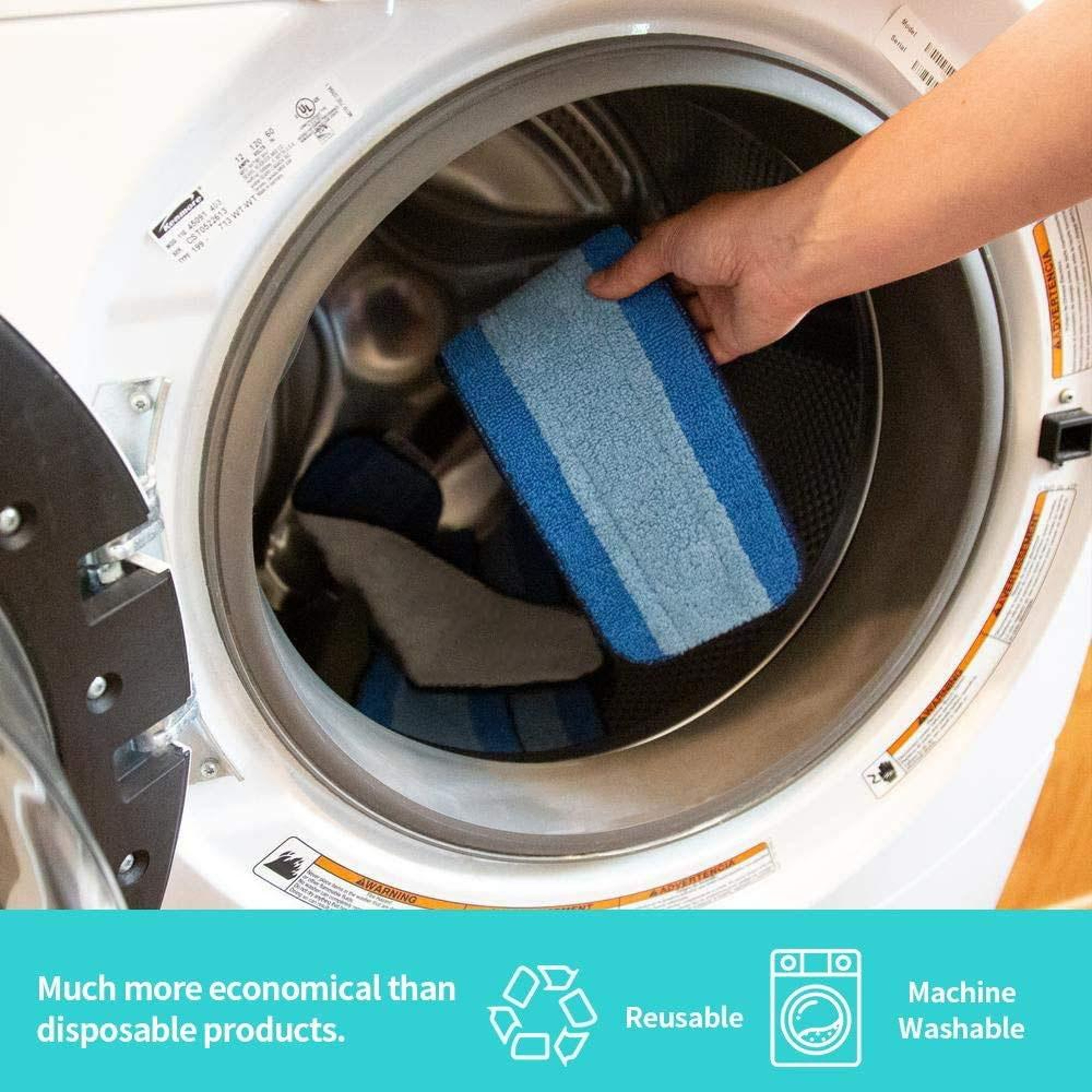 Reusable Fiber Mop Replacement Pads for Bona Mops, 2PCS Wet & Dry Washable Floor Cleaning Cloths – view 5
