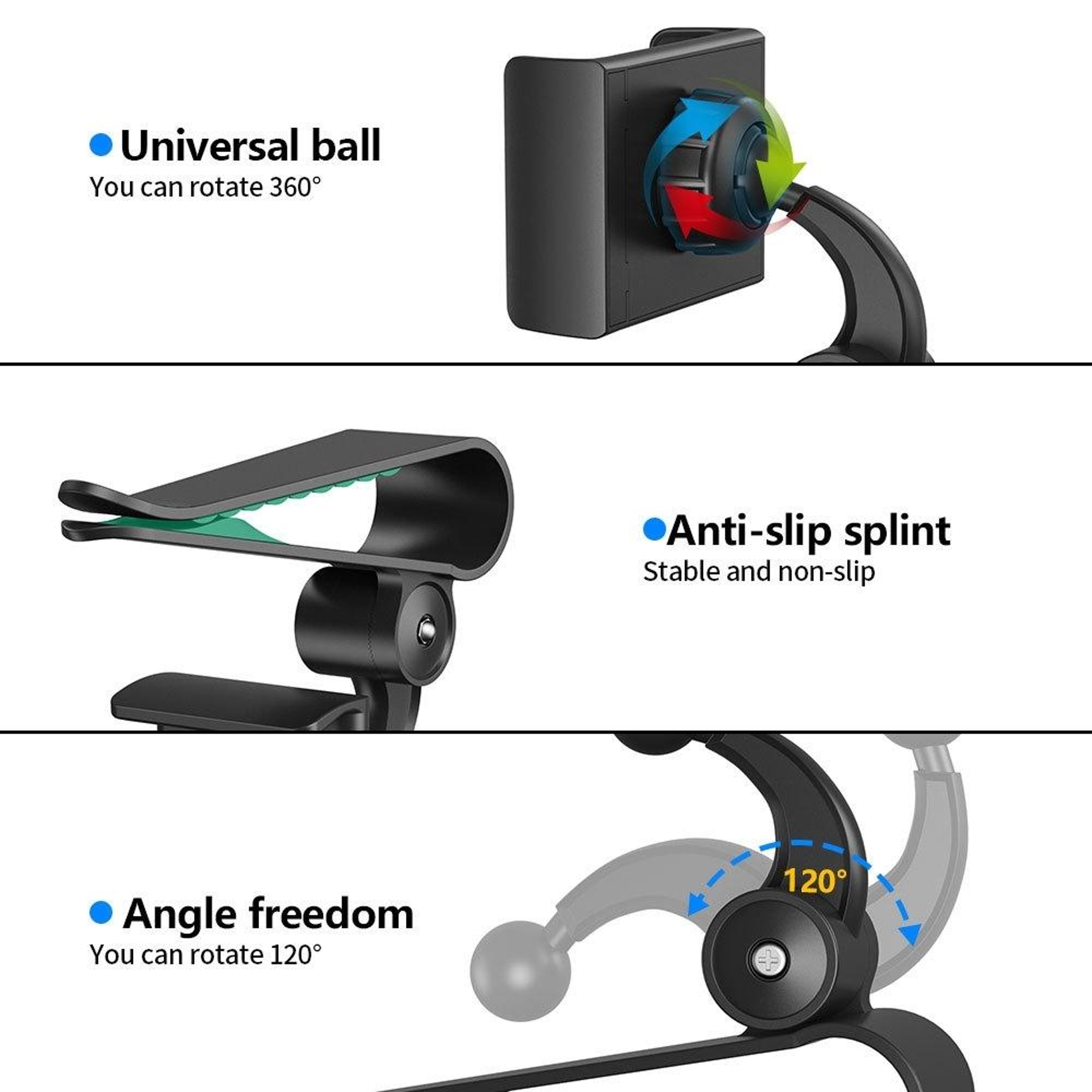 360 Rotating Car Phone Holder Sun Visor Mount For Safe HandsFree Driving 1