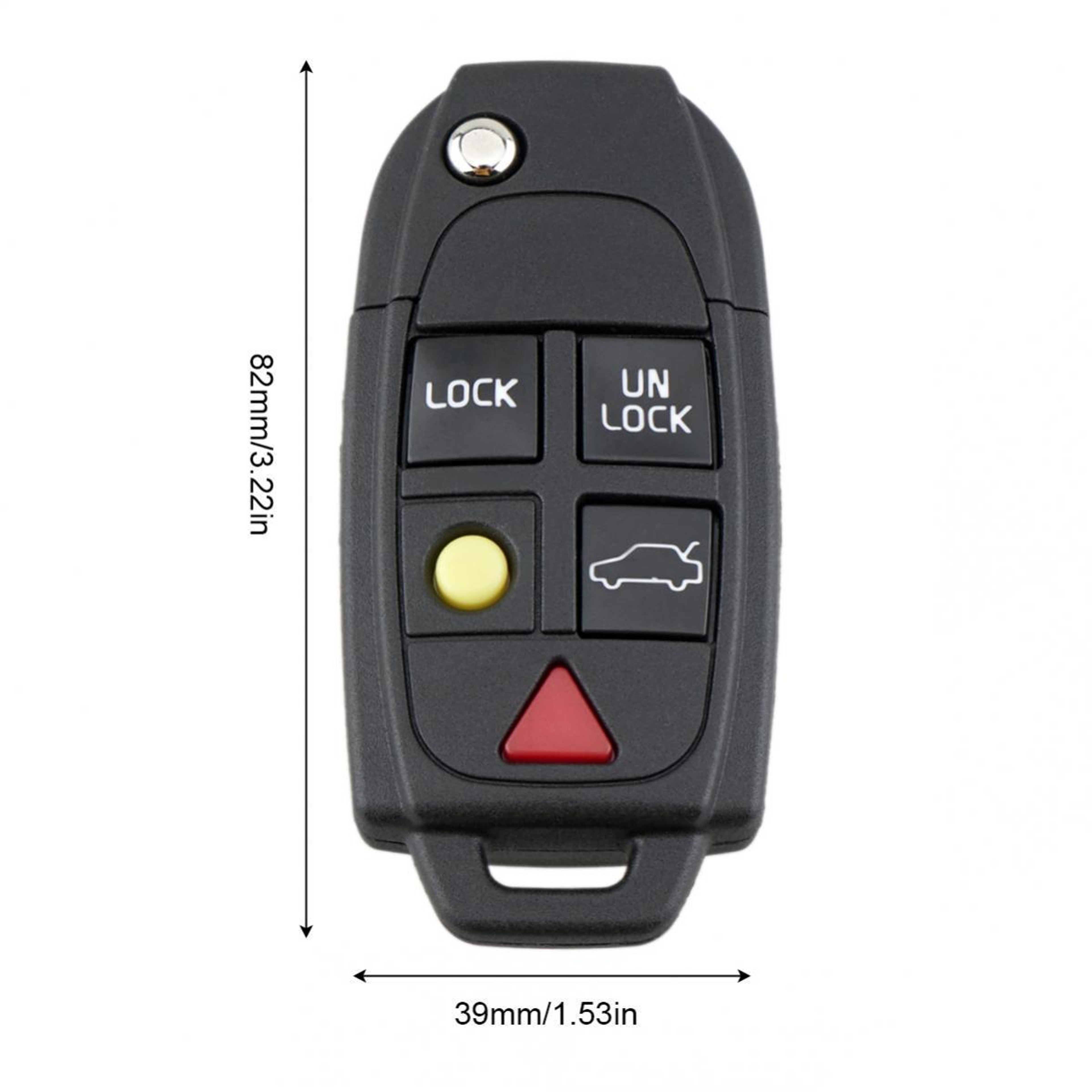 Volvo 5-Button Folding Key Fob Shell Replacement Case for S60, S80, V70, XC70 & XC90 – view 3