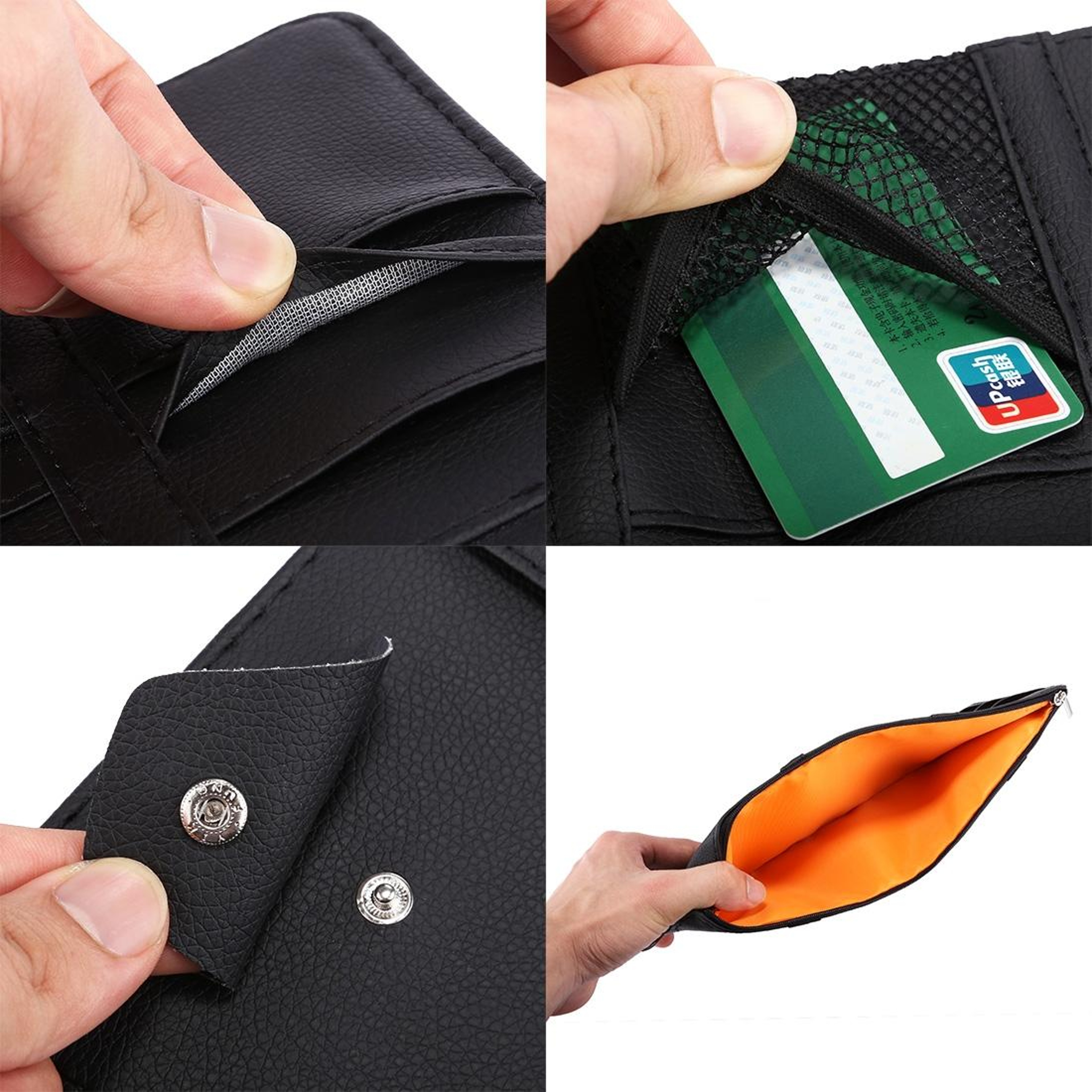 Premium PU Leather Car Sun Visor Organizer  CD Holder With Card Storage 4
