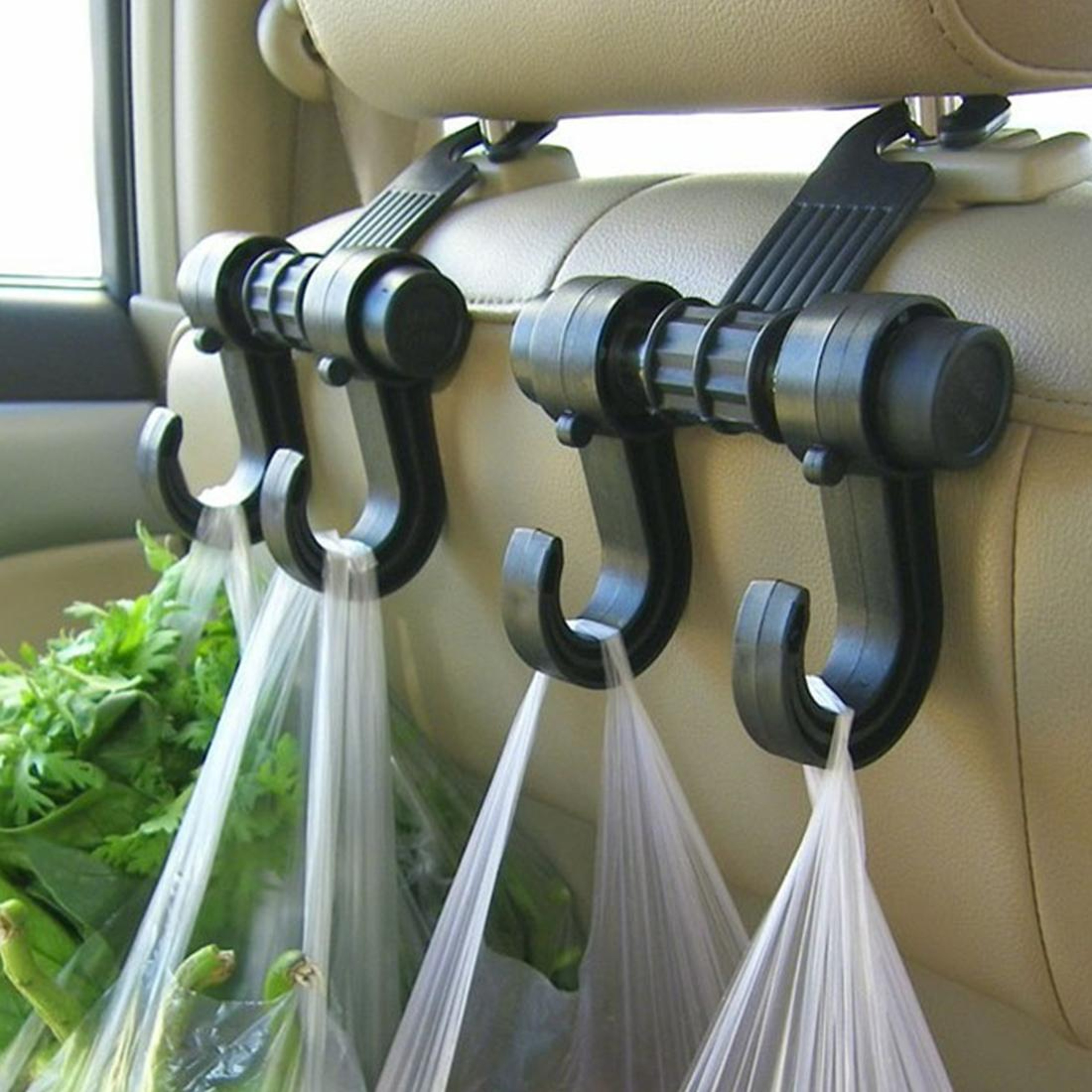 2PCS Universal Car Seat Headrest Hook Organizer For Bags Groceries  Handbags 6