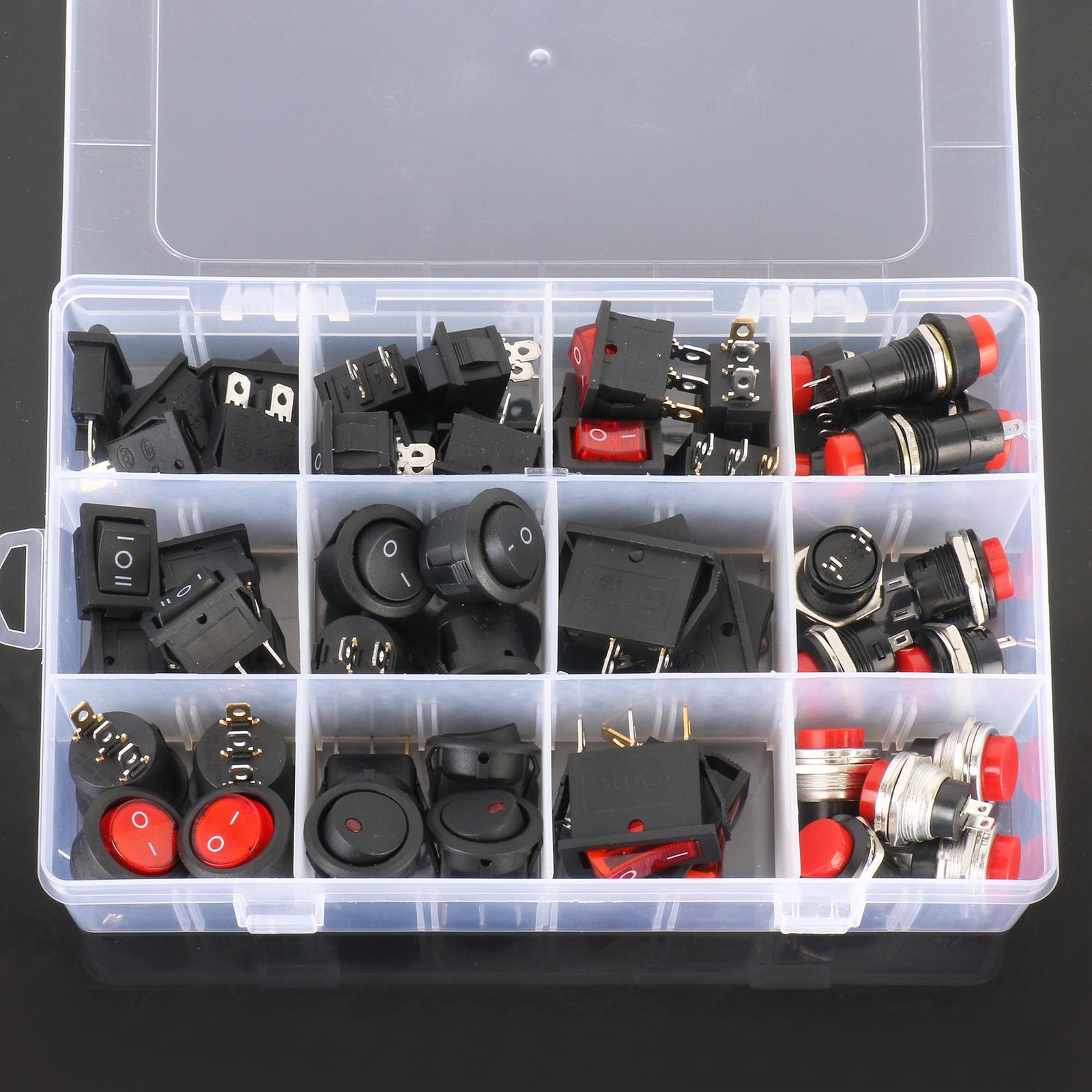 50-Piece Universal Power Switch Button Assortment Kit for DIY Electronics & Repairs – view 4