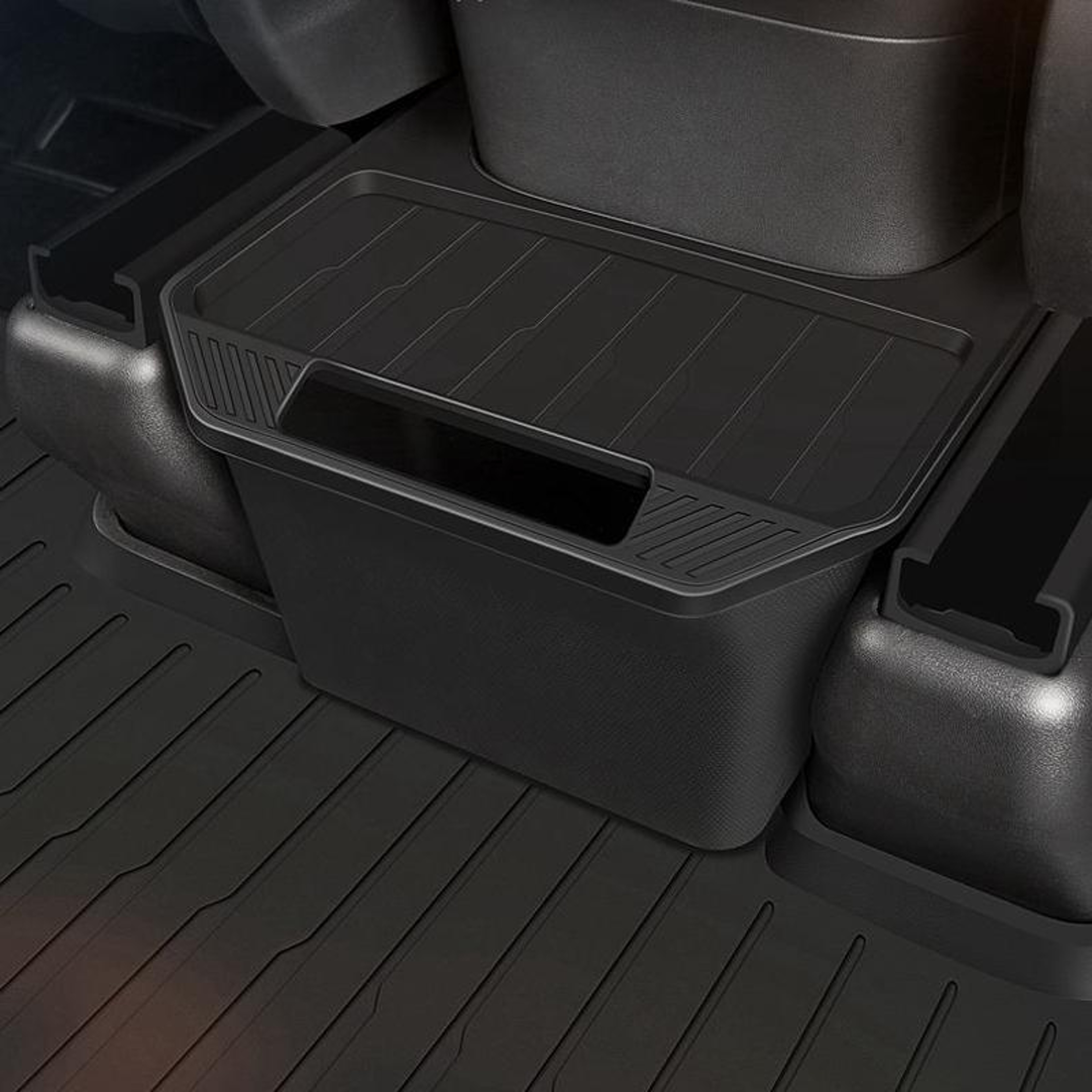 Tesla Model Y Rear Console Trash Bin  Storage Organizer With Lid 0