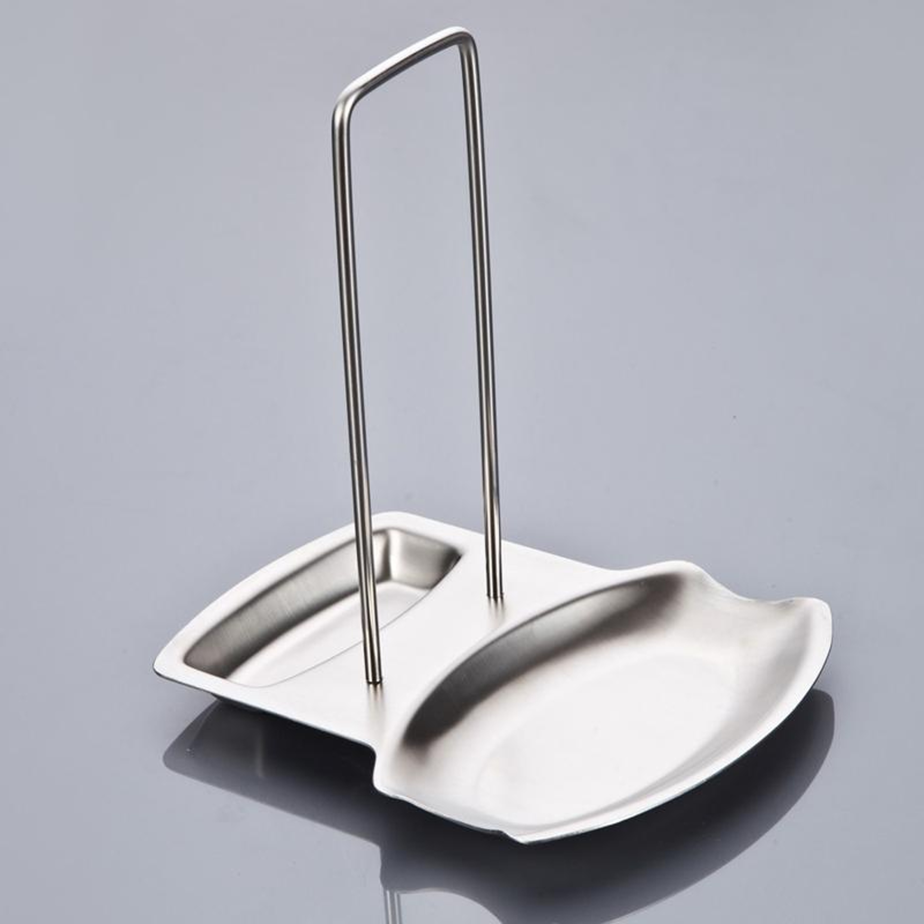 Stainless Steel Pot Lid & Spoon Holder Countertop Drainer Rack – view 1