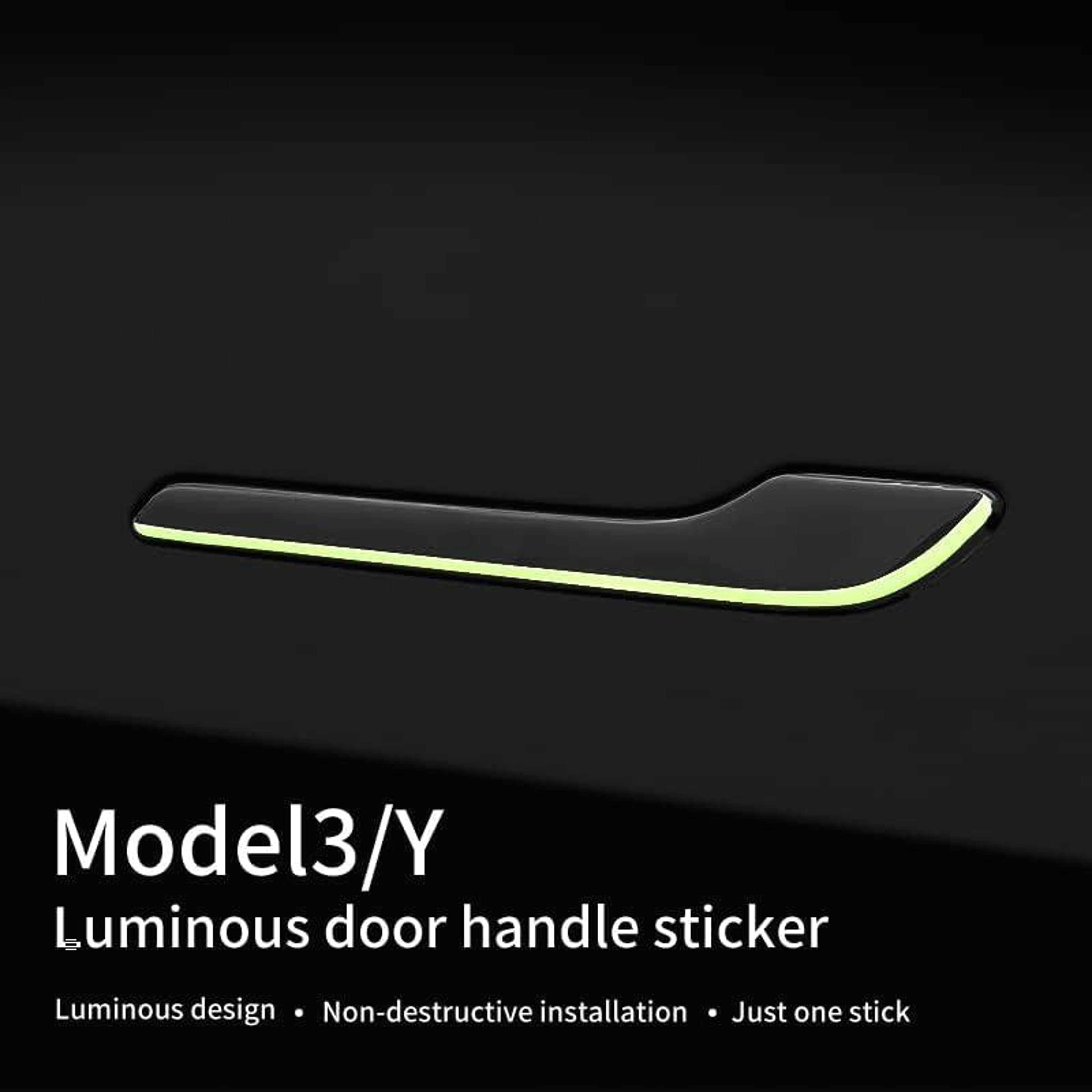 Tesla Model 3Y GlowGuard Door Handle Protector Stickers 4Pack Luminous AntiScratch Trim 6