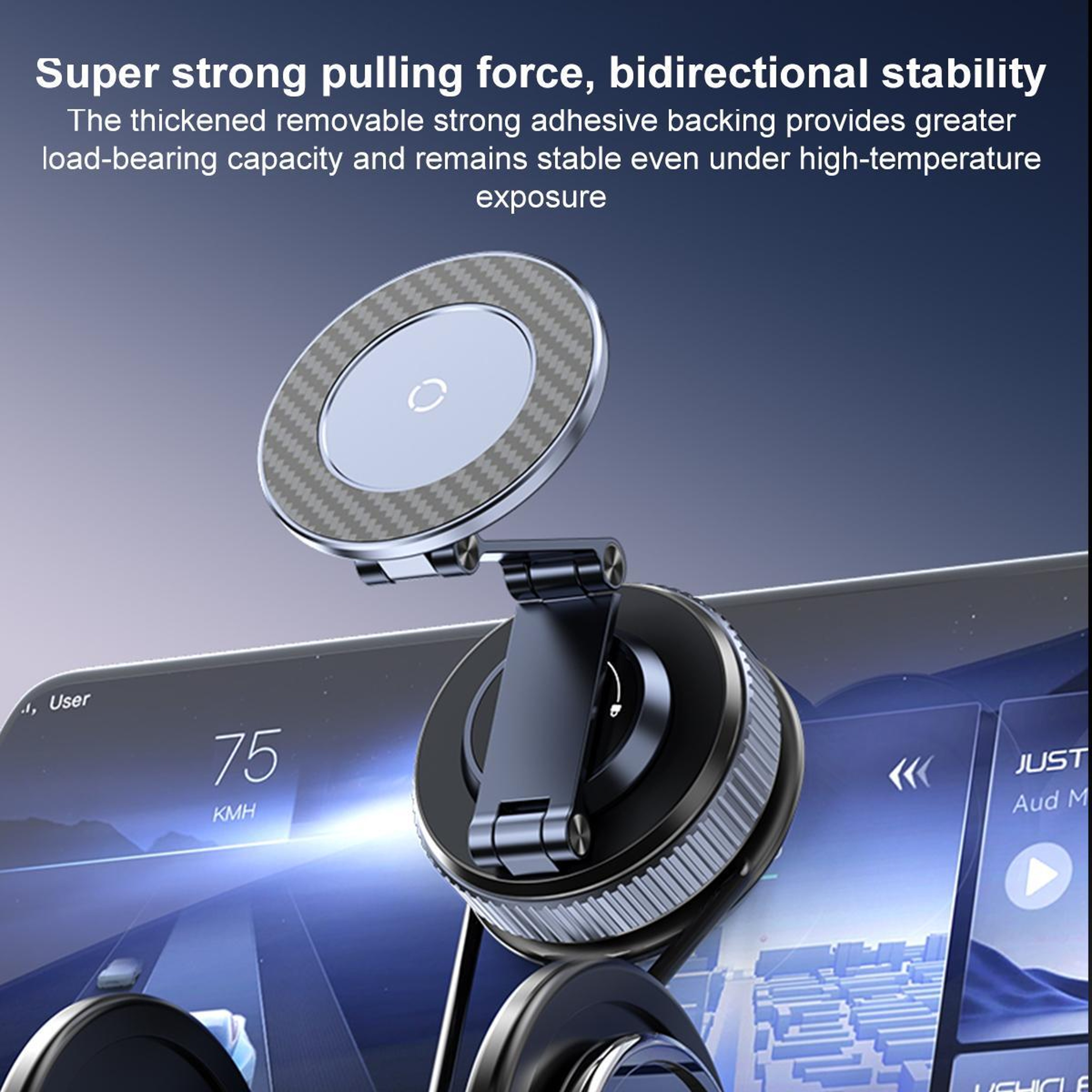 360 Magnetic Car Phone Mount With Vacuum Suction Cup Holder 8
