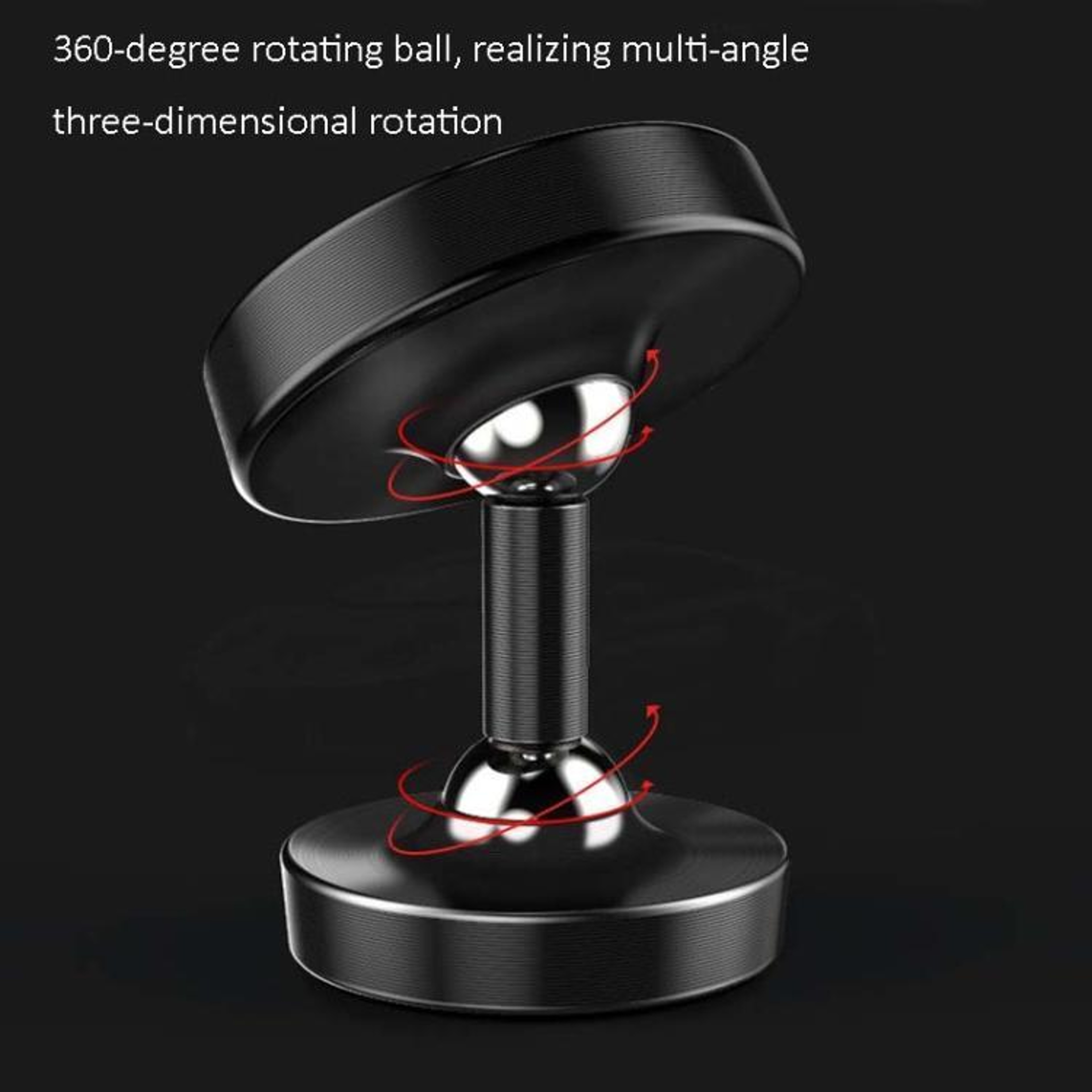 Dual Ball Magnetic Car Phone Holder For Dashboard  Air Vent Universal Aluminum Alloy Mount 2