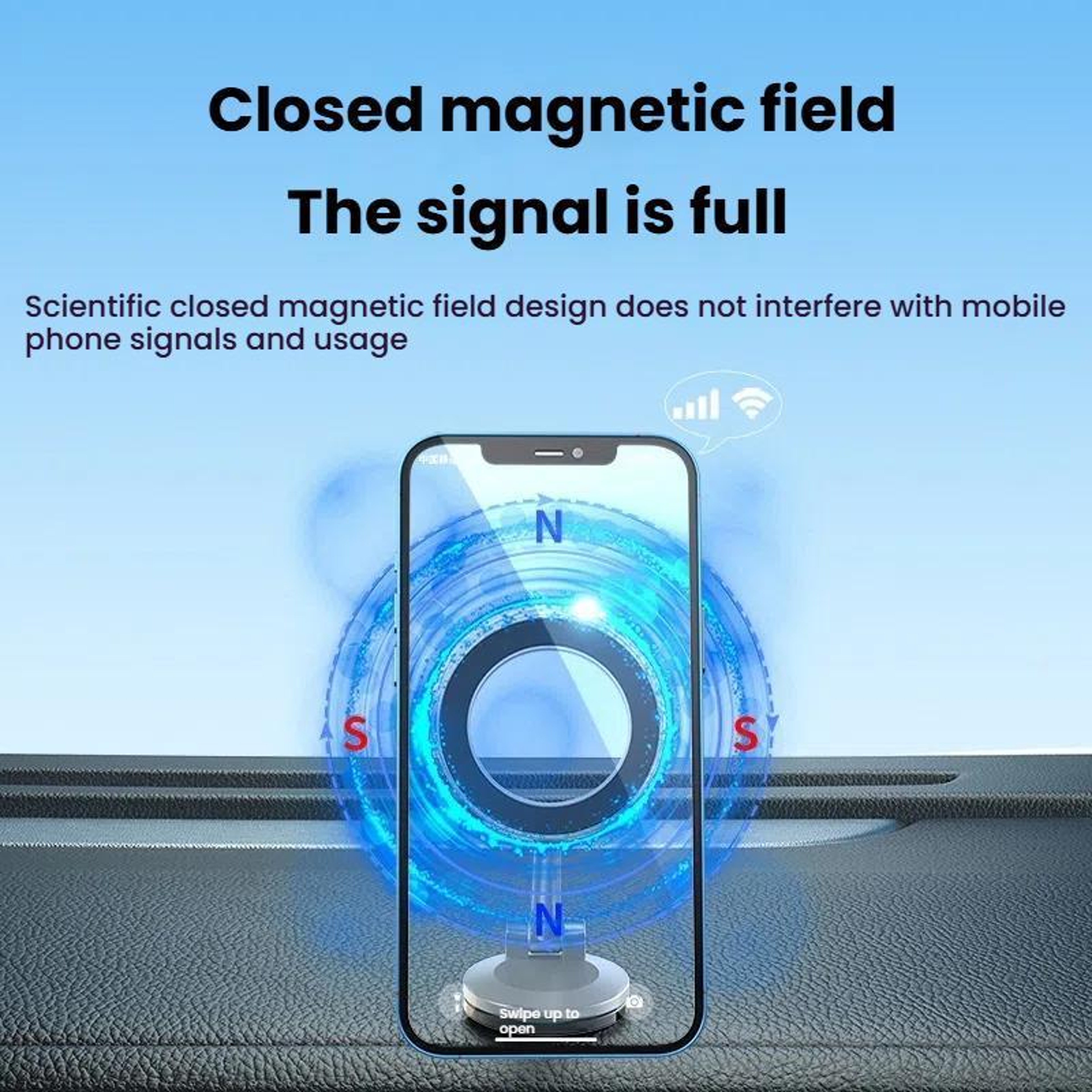 Magnetic Car Phone Holder Foldable Navigation Mount With 360 Rotation 4