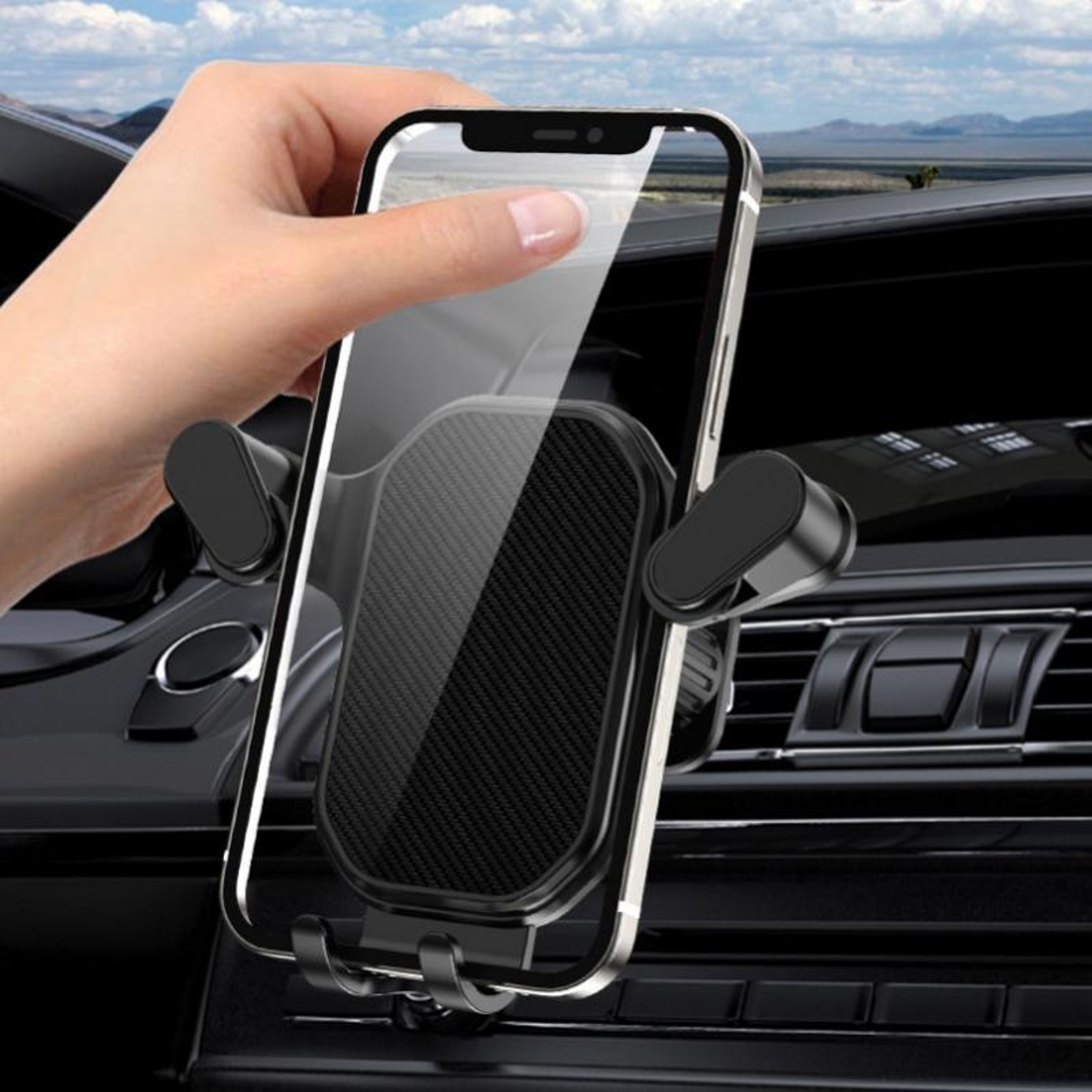 Car Air Vent Phone Holder Hook Mount With Adjustable Grip  Secure DashboardFree Design 0