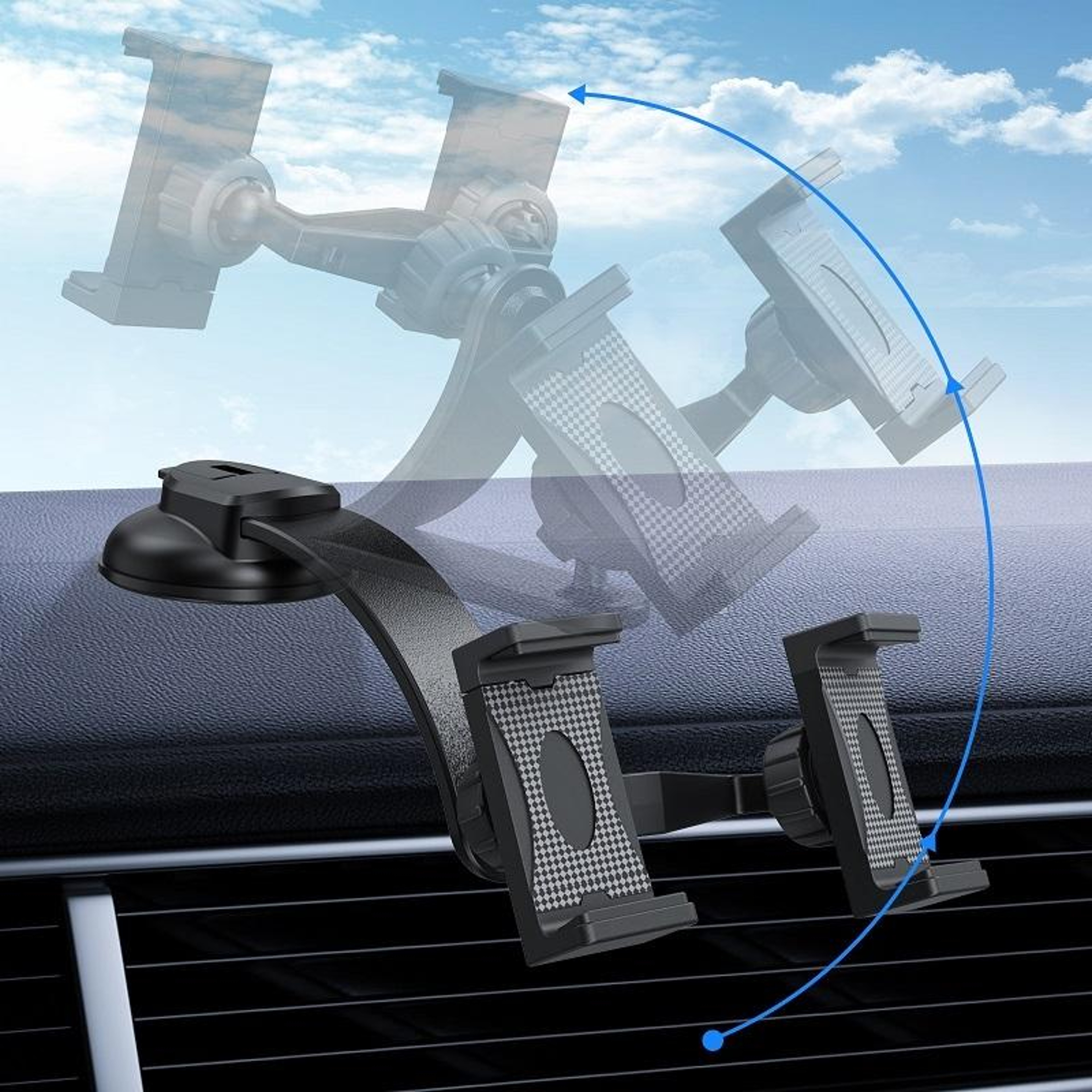 360 Dashboard Phone Mount With Reusable Suction Cup For Secure HandsFree Driving 0