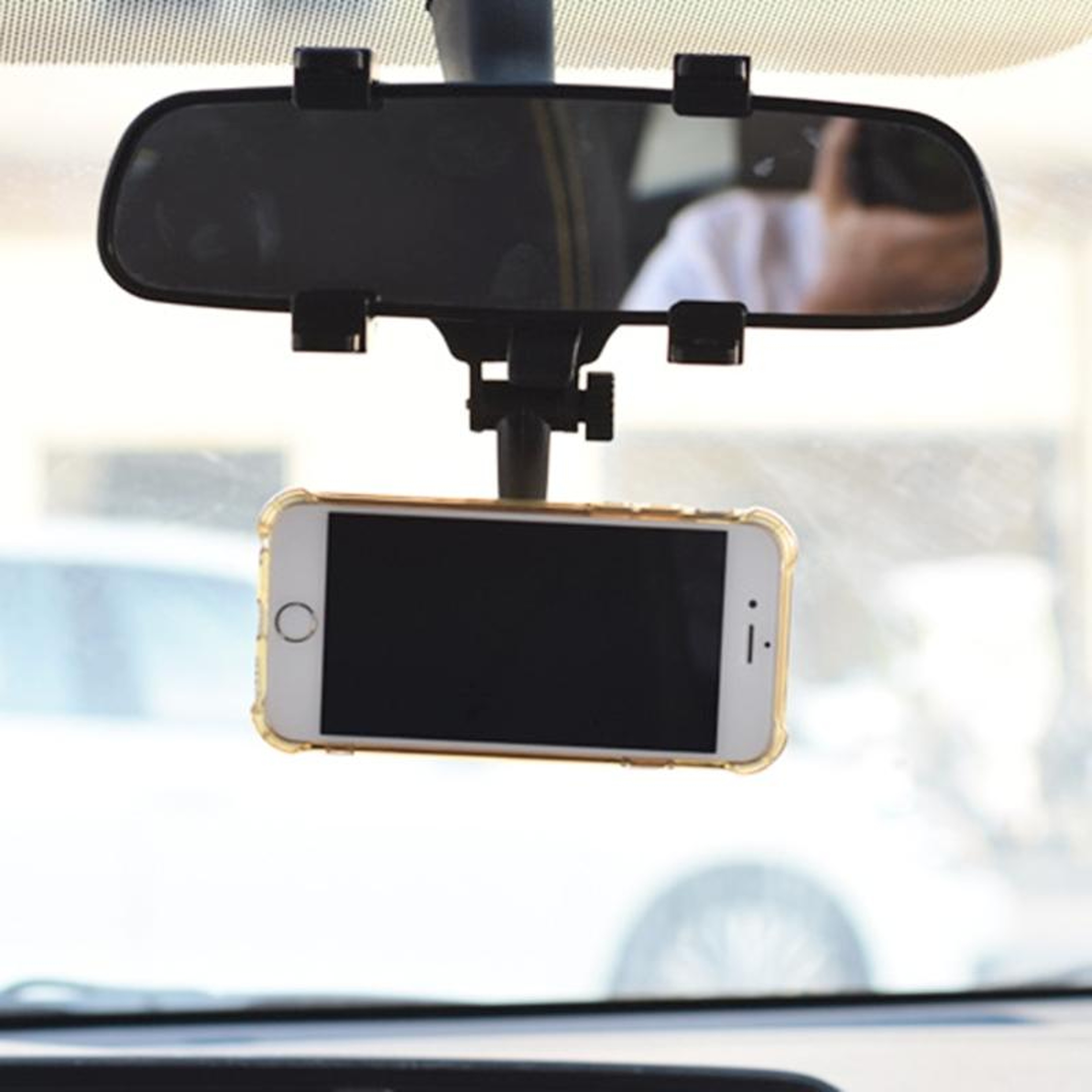 Magnetic Rear View Mirror Phone Mount For Safe Navigation  HandsFree Driving 6