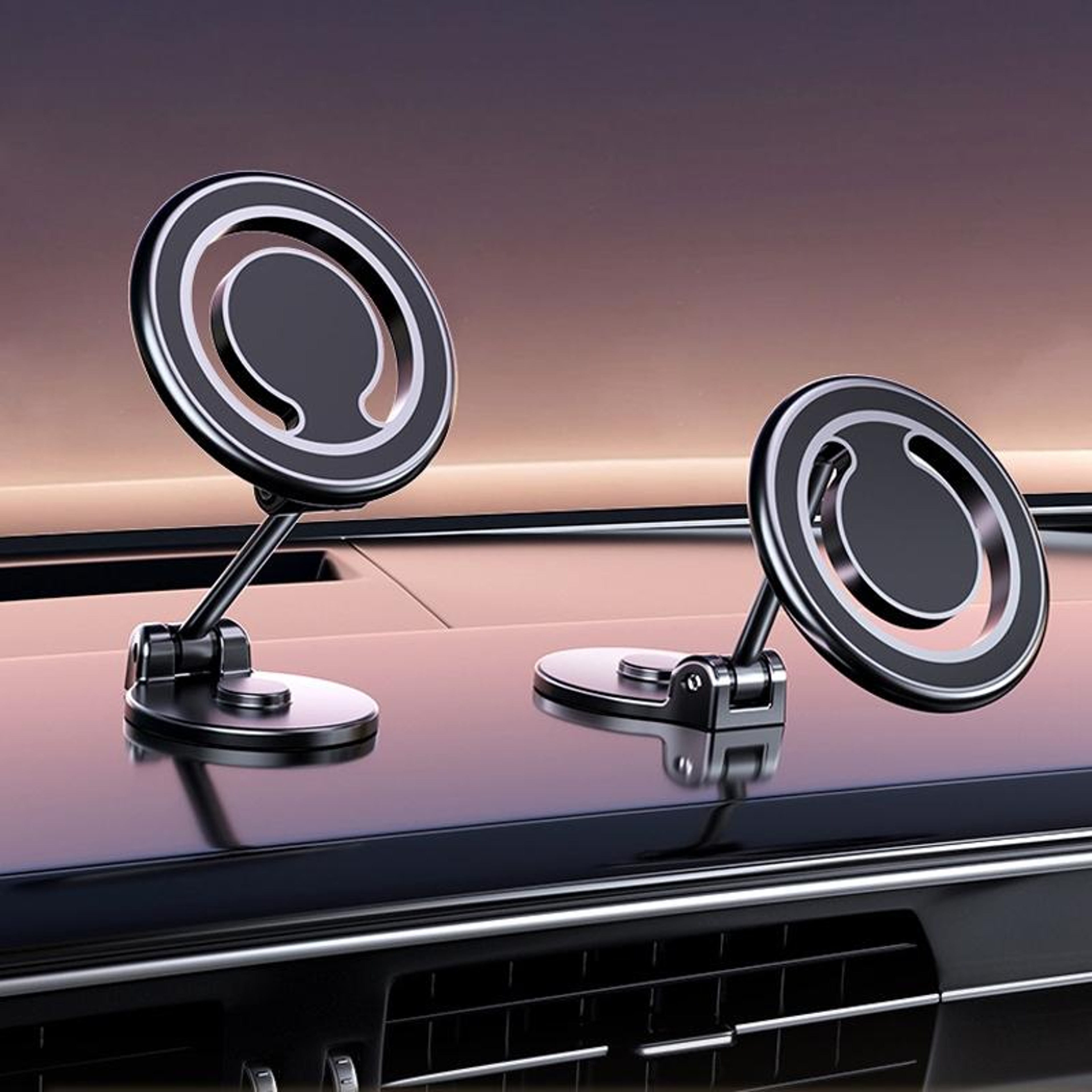 D33 Foldable Magnetic Car Phone Holder With 360 Rotation Dashboard Mount 0