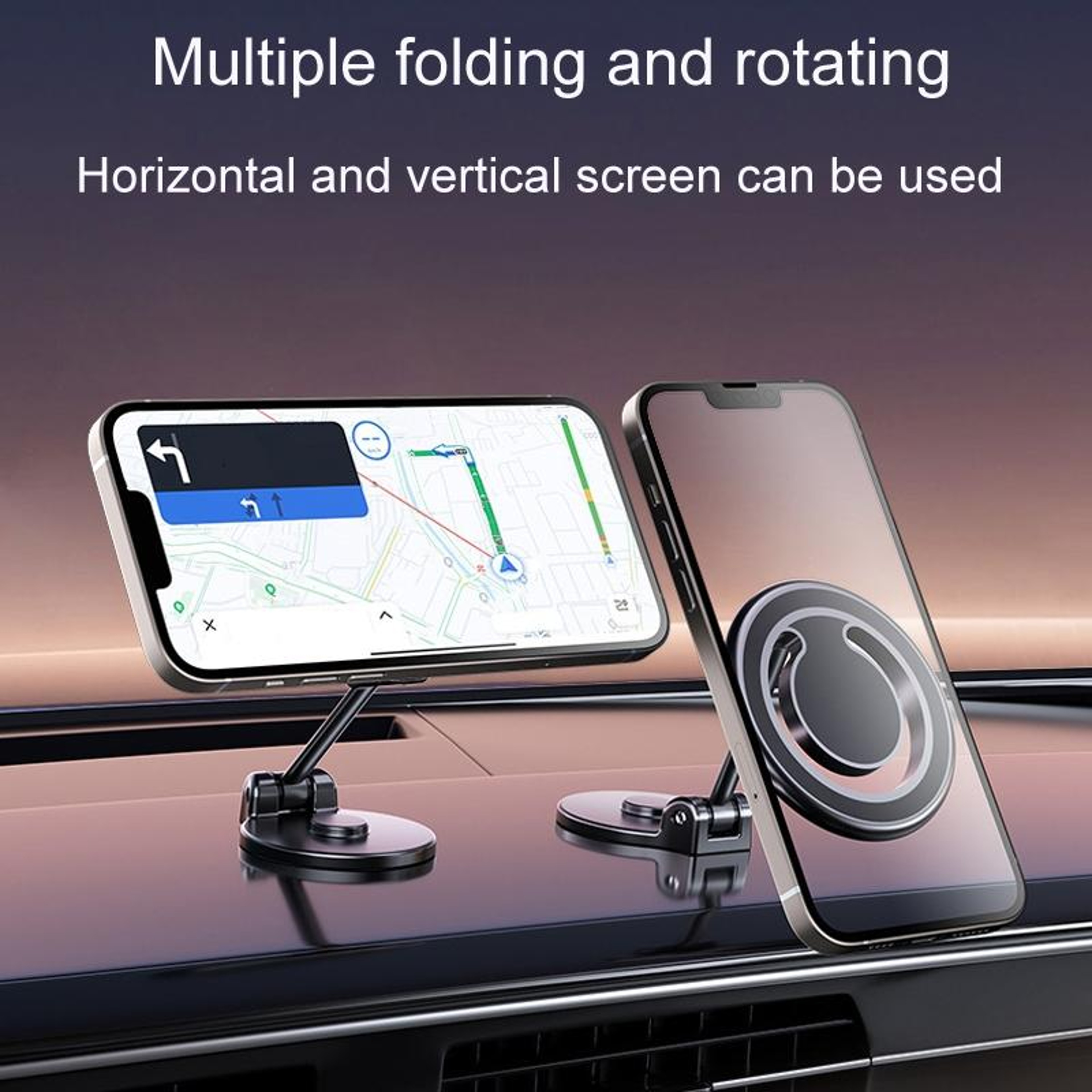 D33 Foldable Magnetic Car Phone Holder With 360 Rotation Dashboard Mount 7