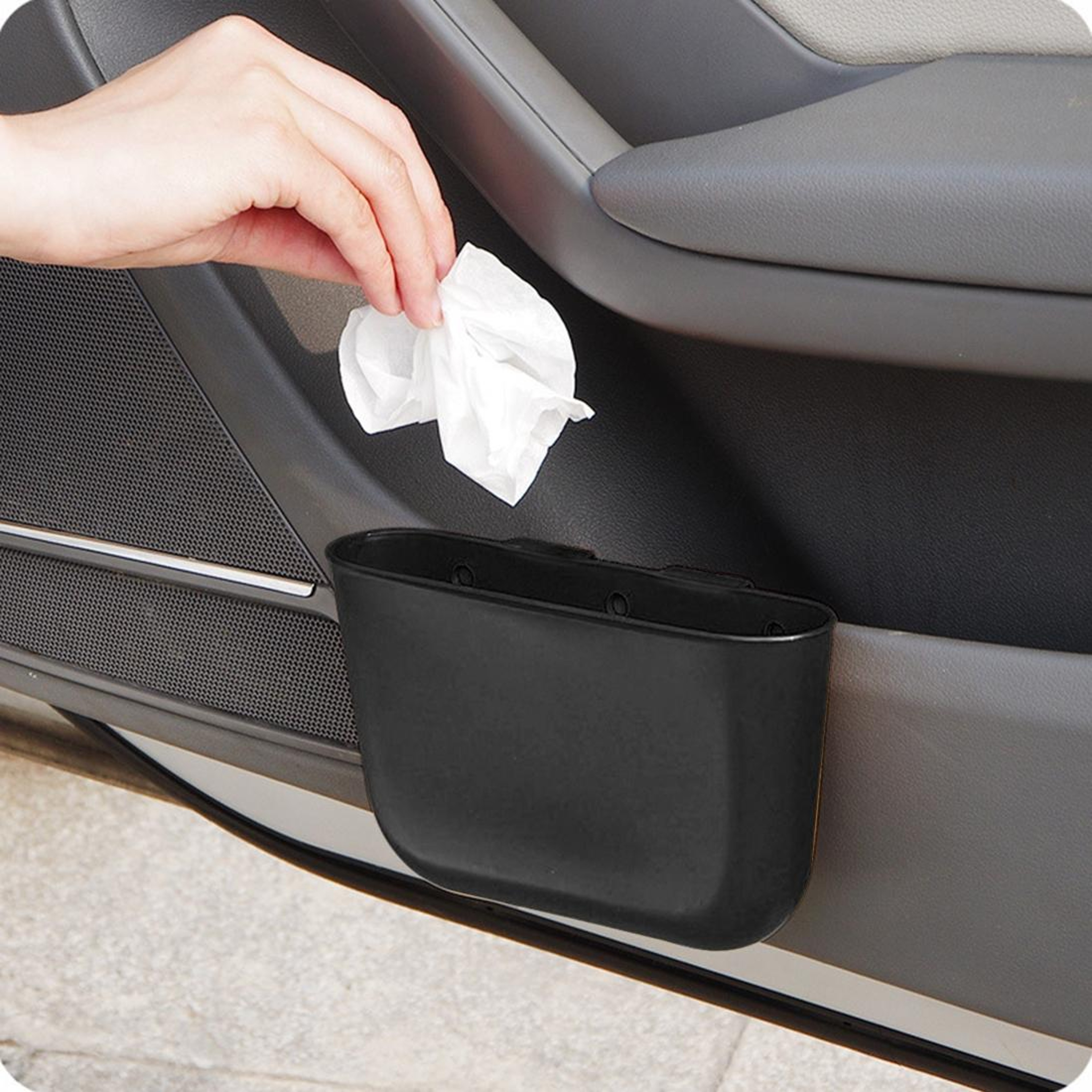 Car Cup Holder Trash Can Portable Car Garbage Bin Compact Vehicle Organizer 7
