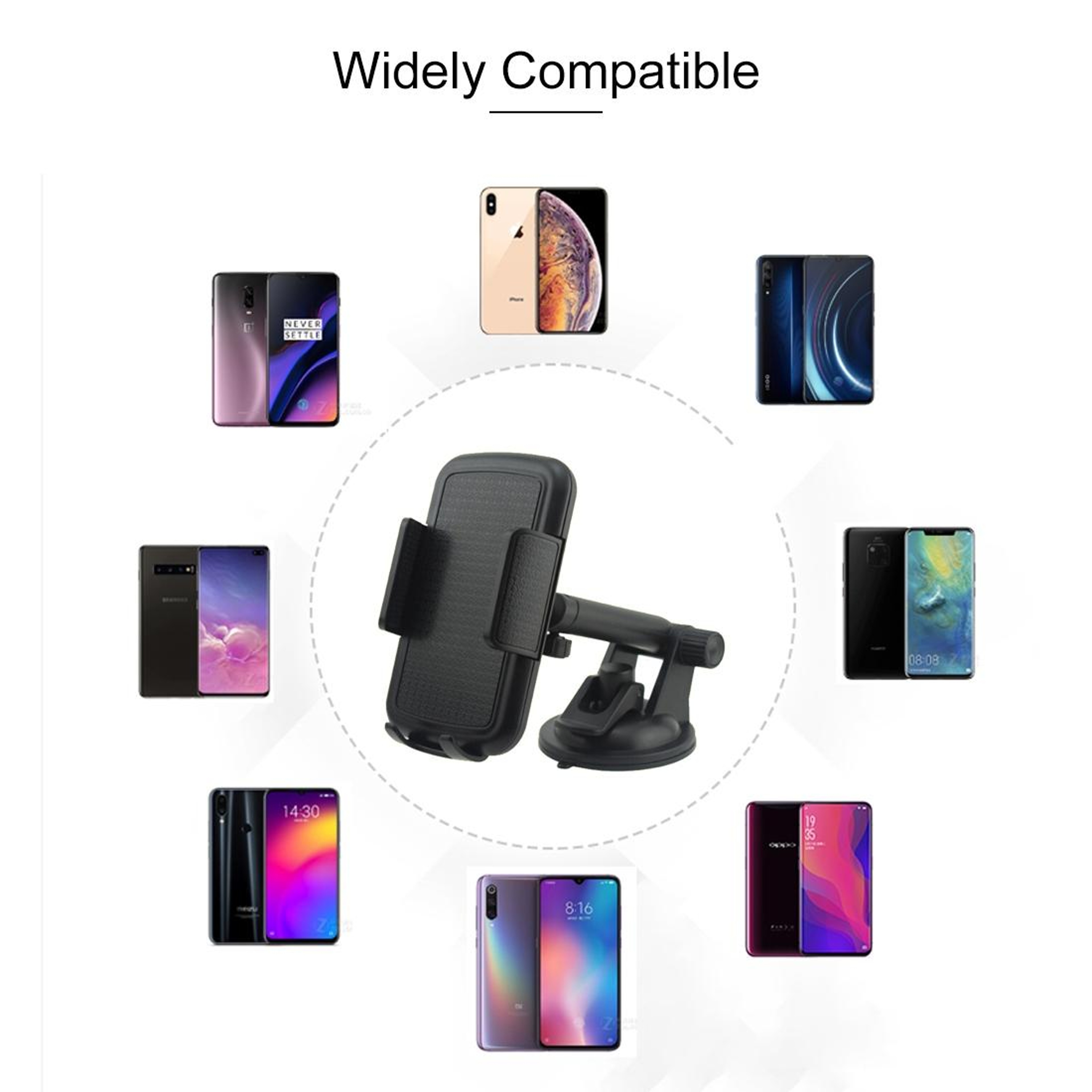Universal Rotating Car Phone Holder Windshield Phone Mount With Strong Suction Cup 8