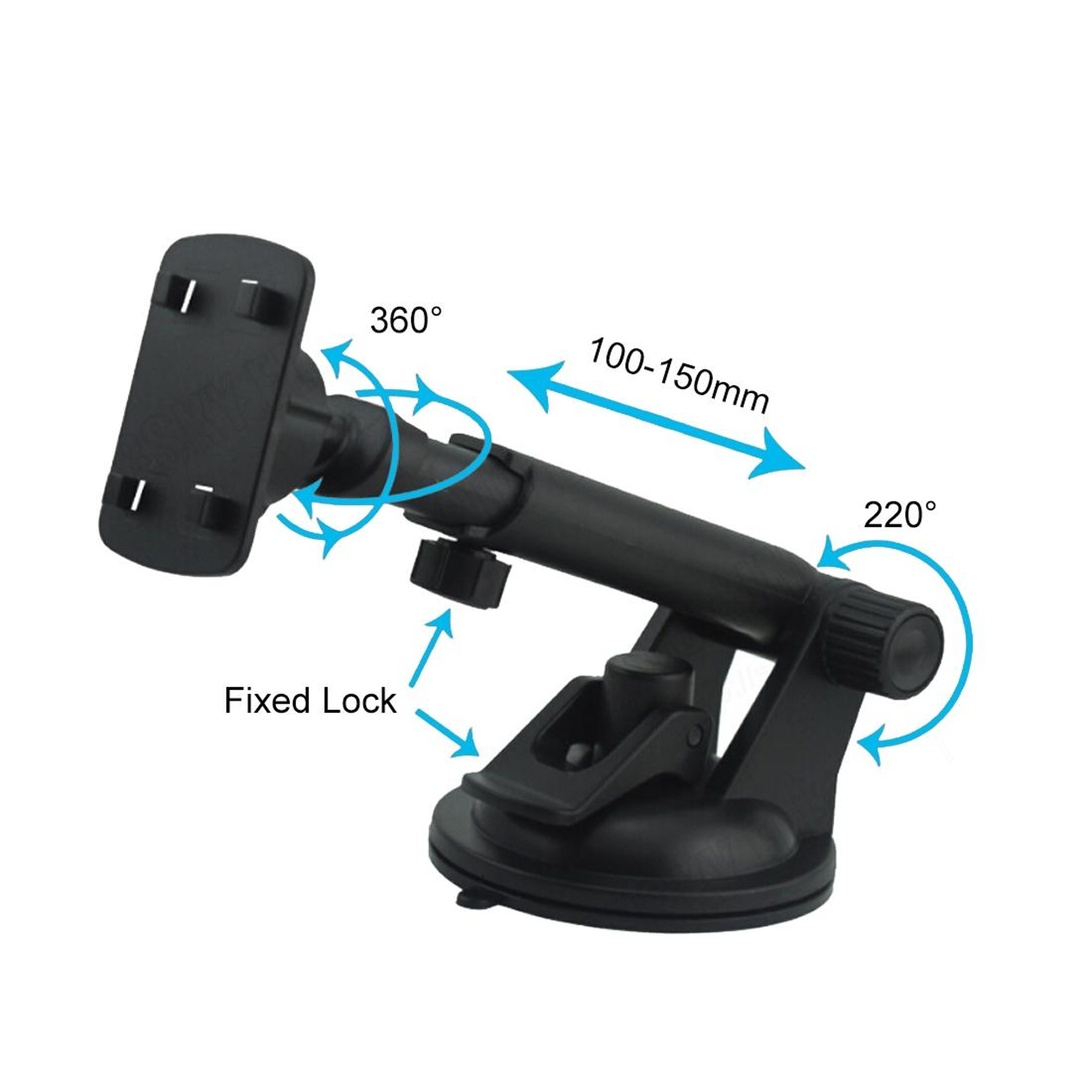 Universal Rotating Car Phone Holder Windshield Phone Mount With Strong Suction Cup 6