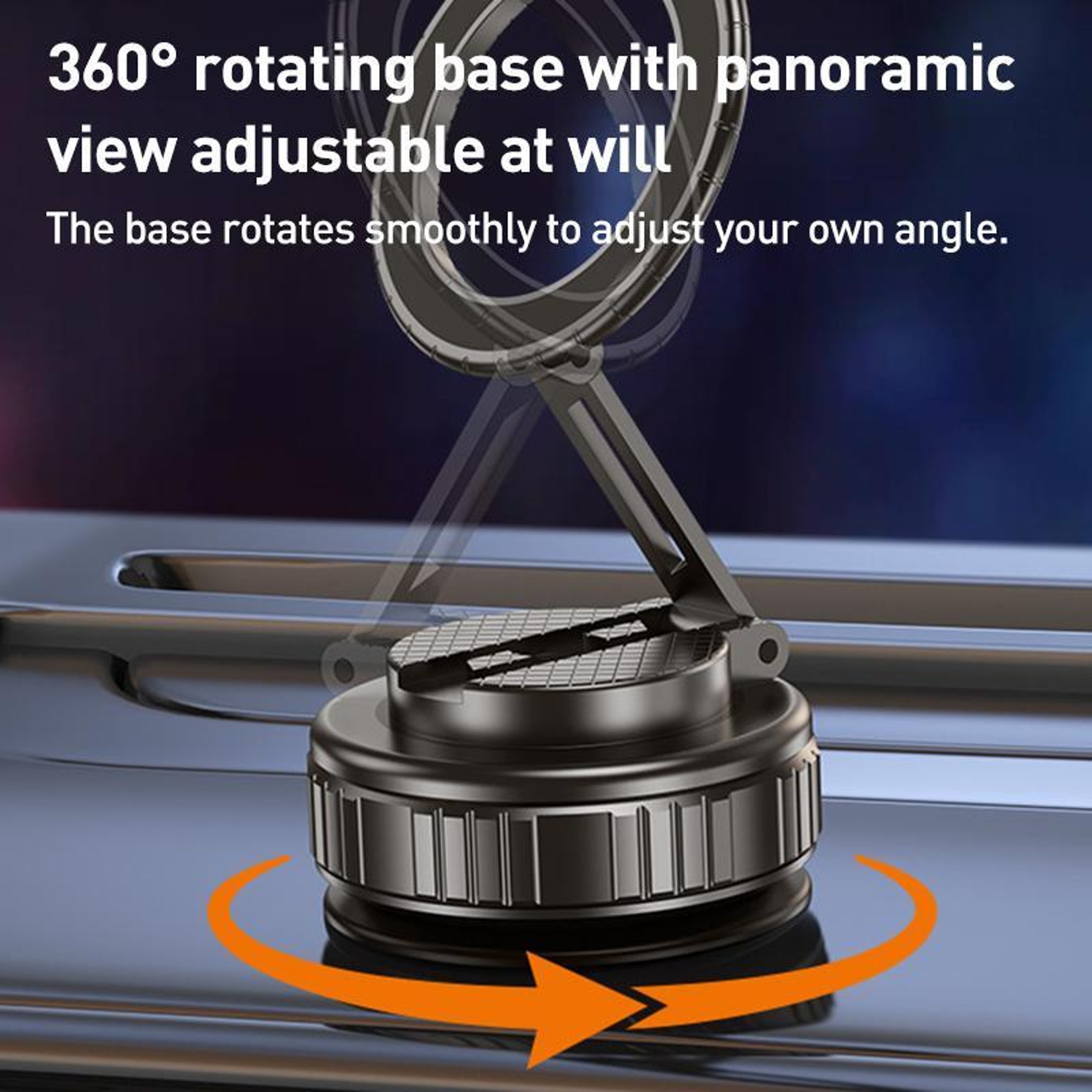 Magnetic Car Phone Holder With Vacuum Suction 360 Foldable Dashboard Phone Mount 6