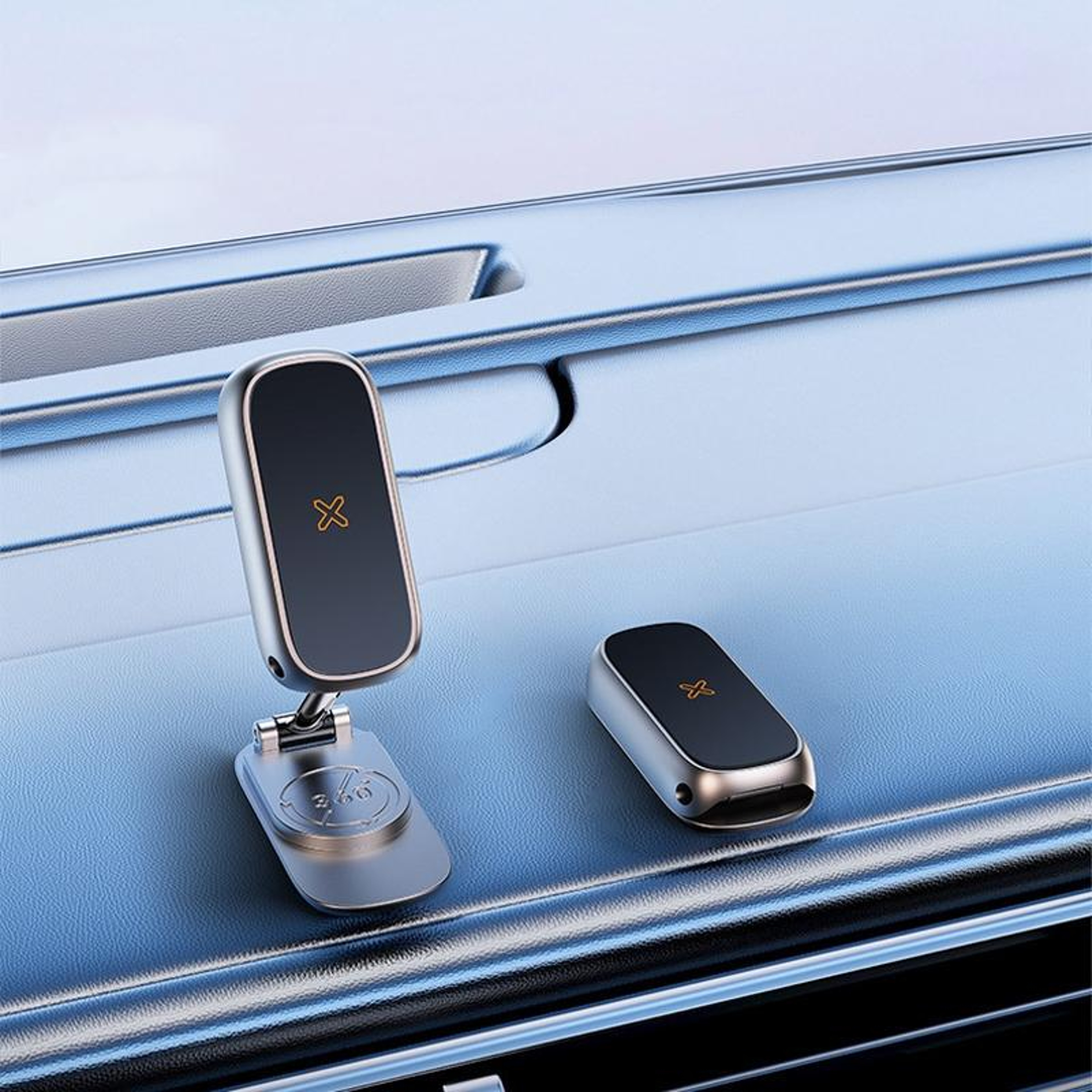 Foldable Magnetic Car Phone Holder With 720 Degree Rotation Dashboard Navigation Mount 0