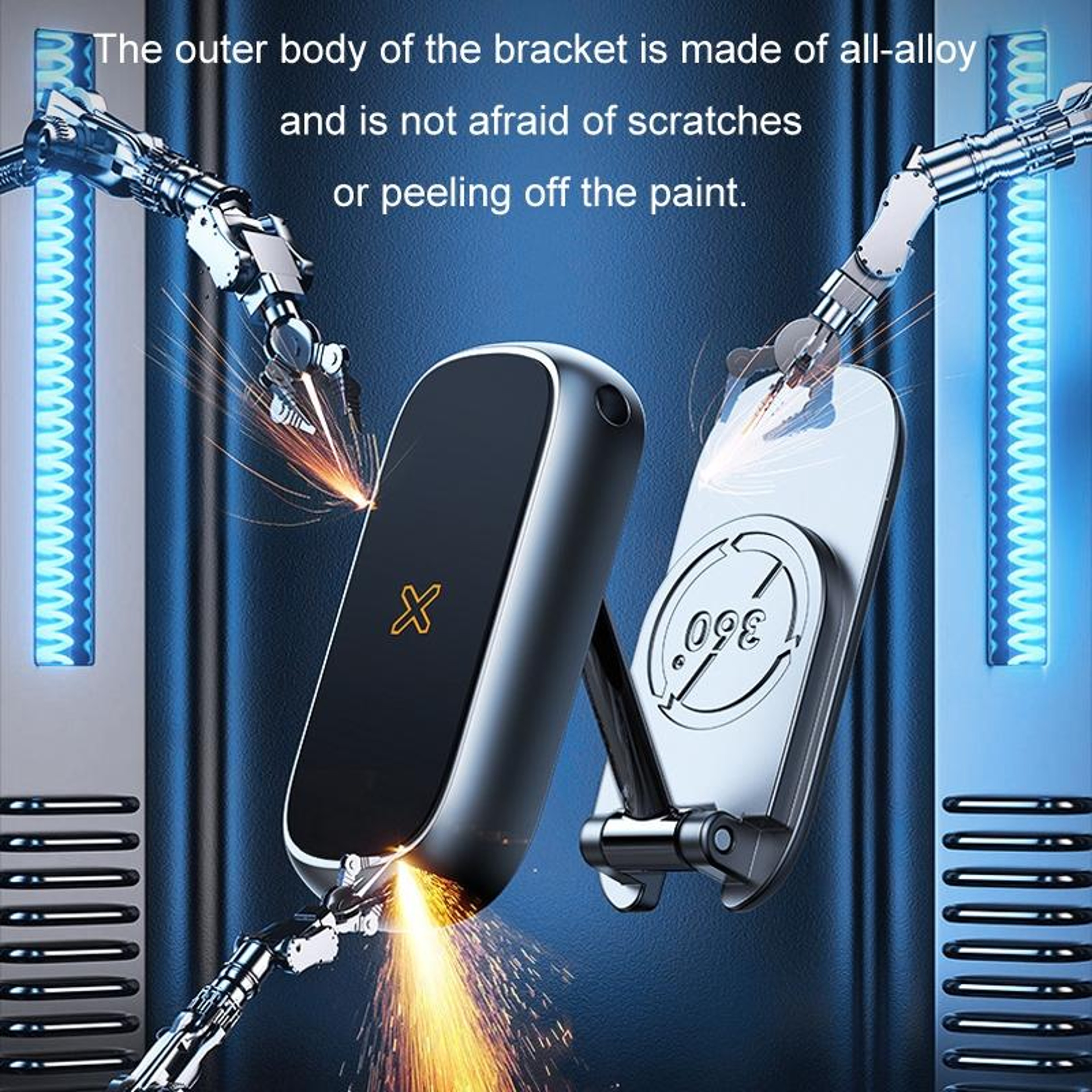 Foldable Magnetic Car Phone Holder With 720 Degree Rotation Dashboard Navigation Mount 2