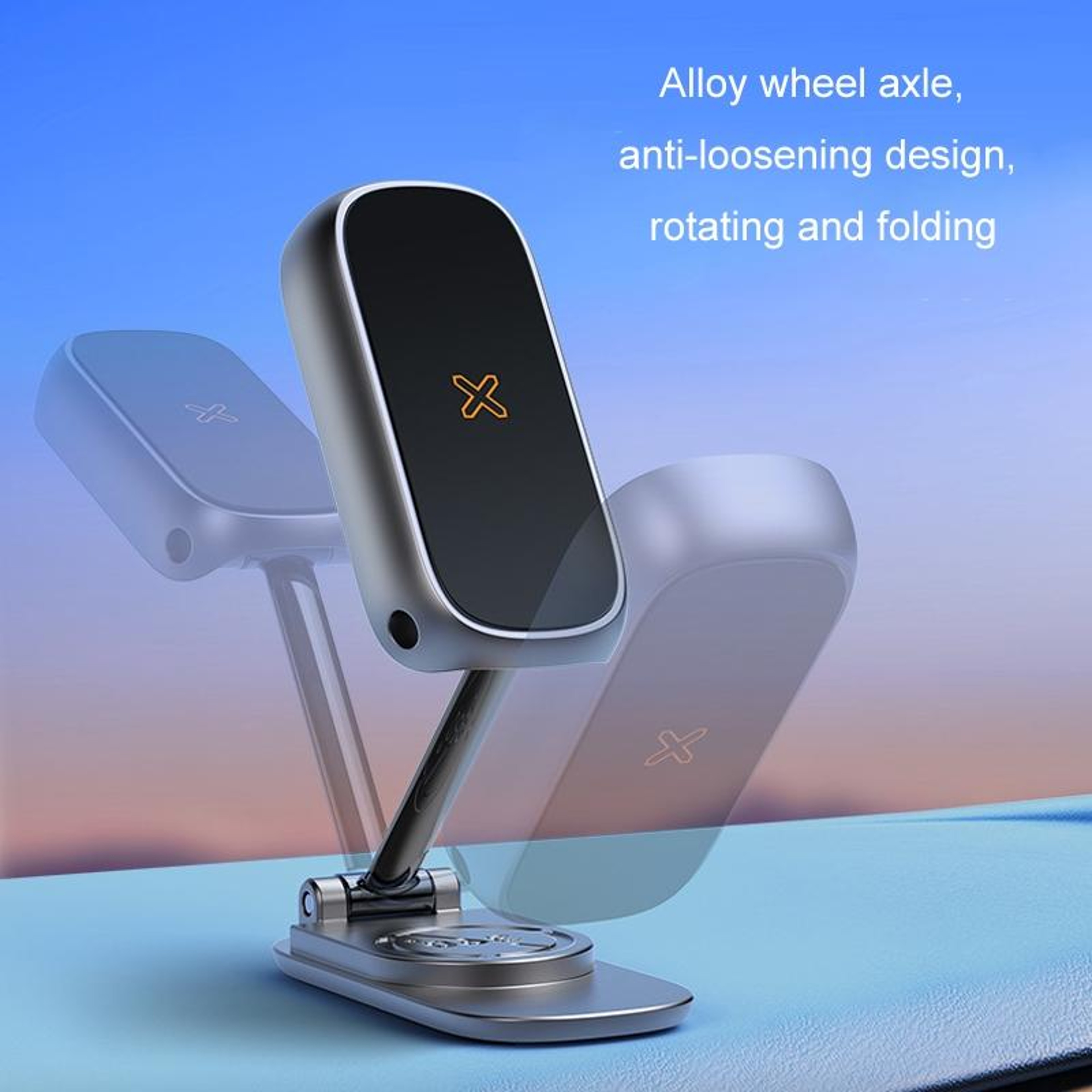 Foldable Magnetic Car Phone Holder With 720 Degree Rotation Dashboard Navigation Mount 6