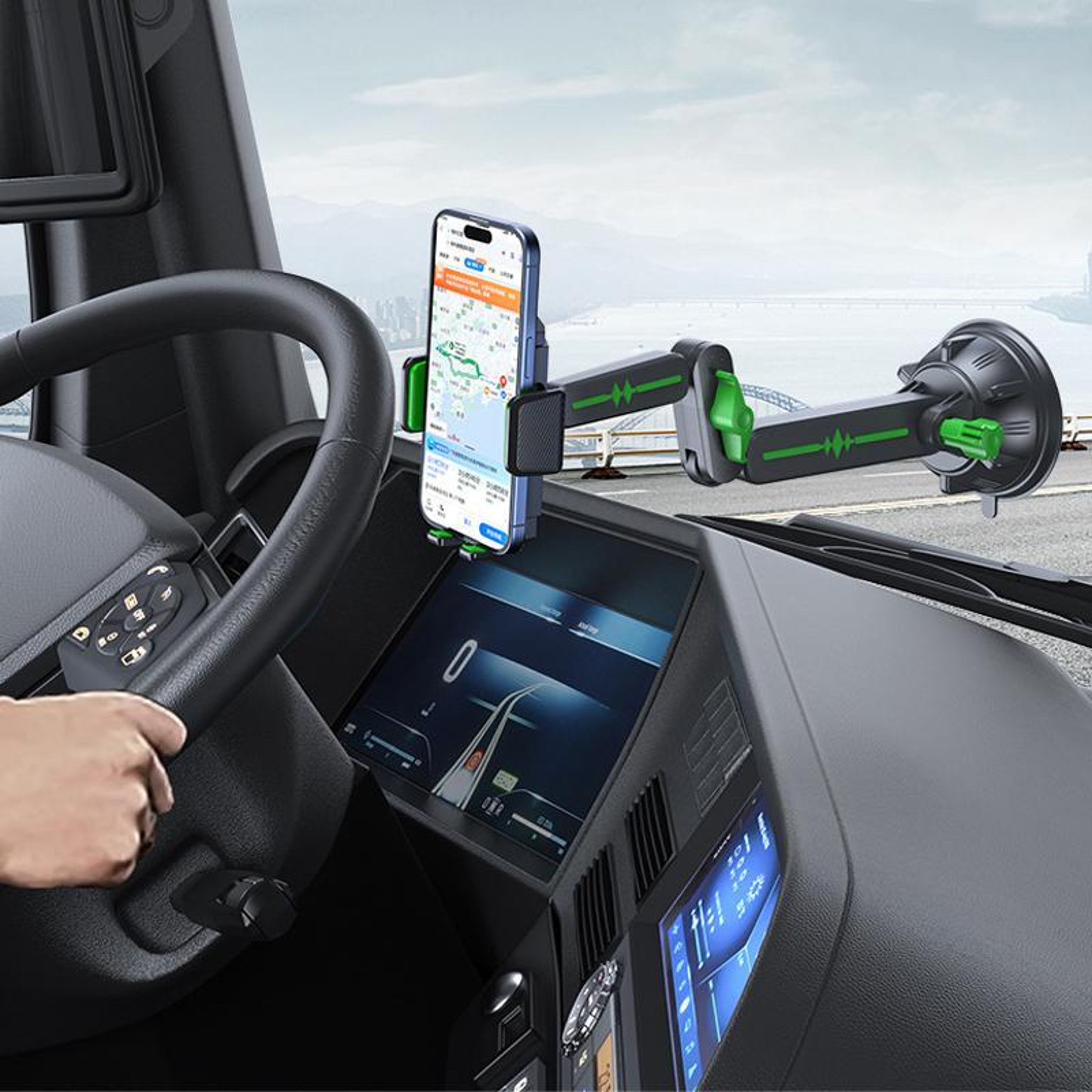 Extended Car Phone Holder Adjustable Dashboard Phone Mount With Strong Suction Cup For Windshield N 1